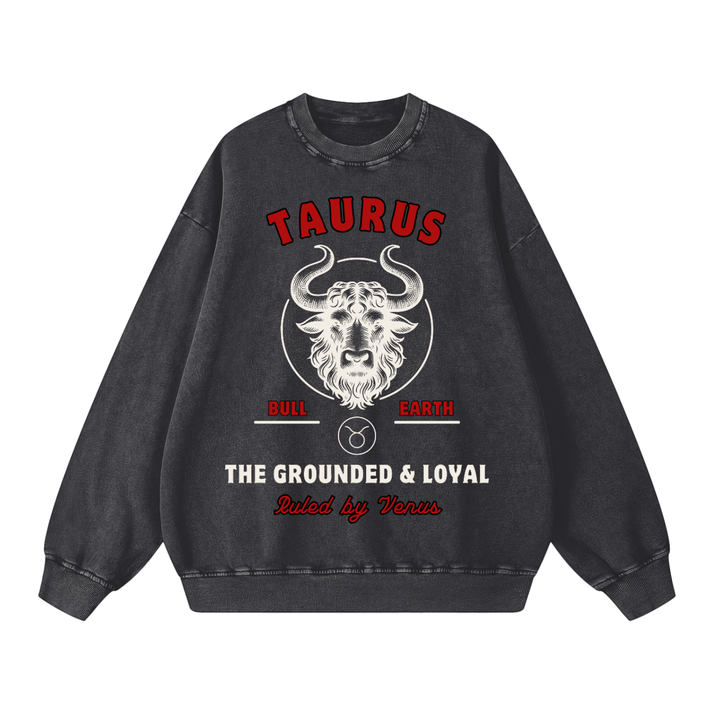 ‘Taurus’ White Print CCC Zodiac Collection Crewneck