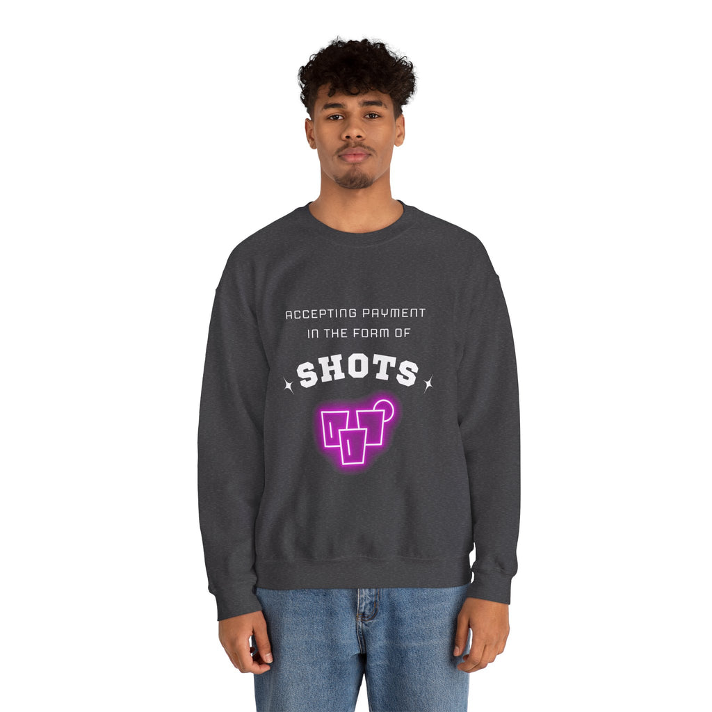 ‘Accepting $hots’ White Print Crewneck