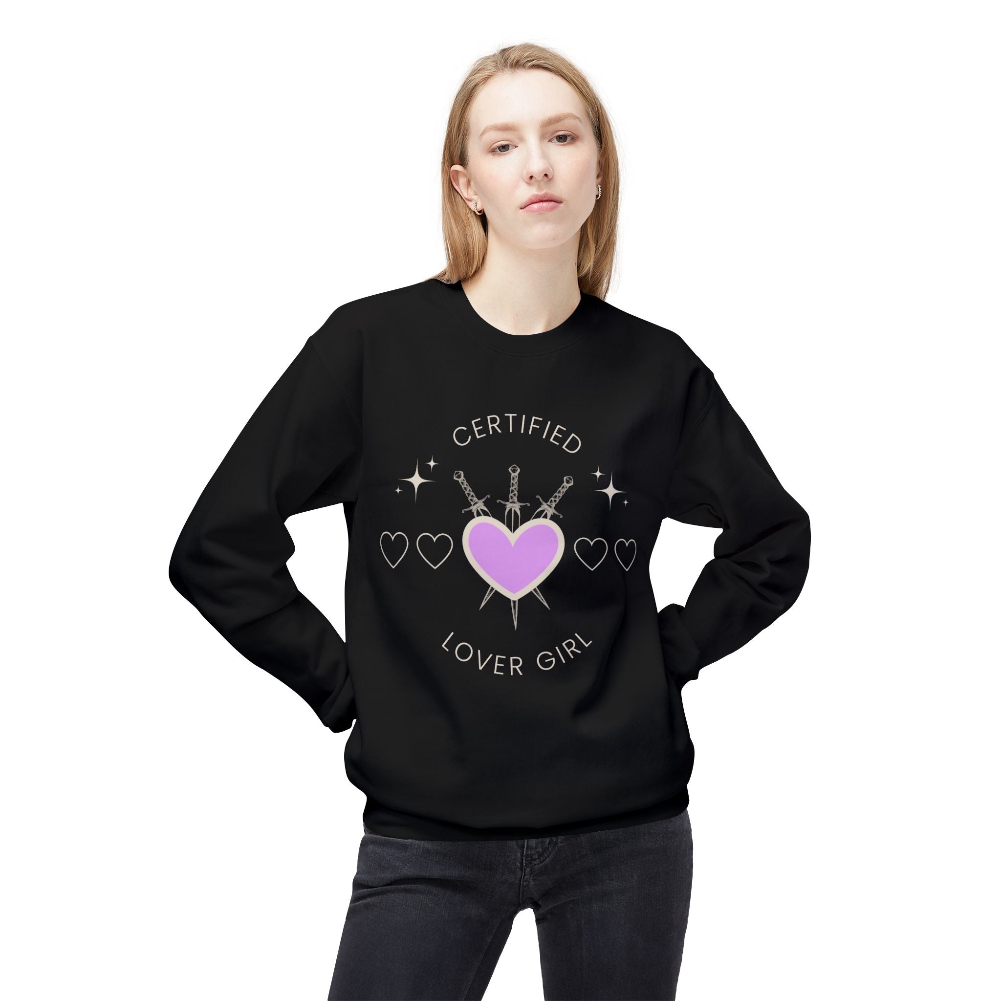 ‘Certified Lover Girl’ White Print Crewneck