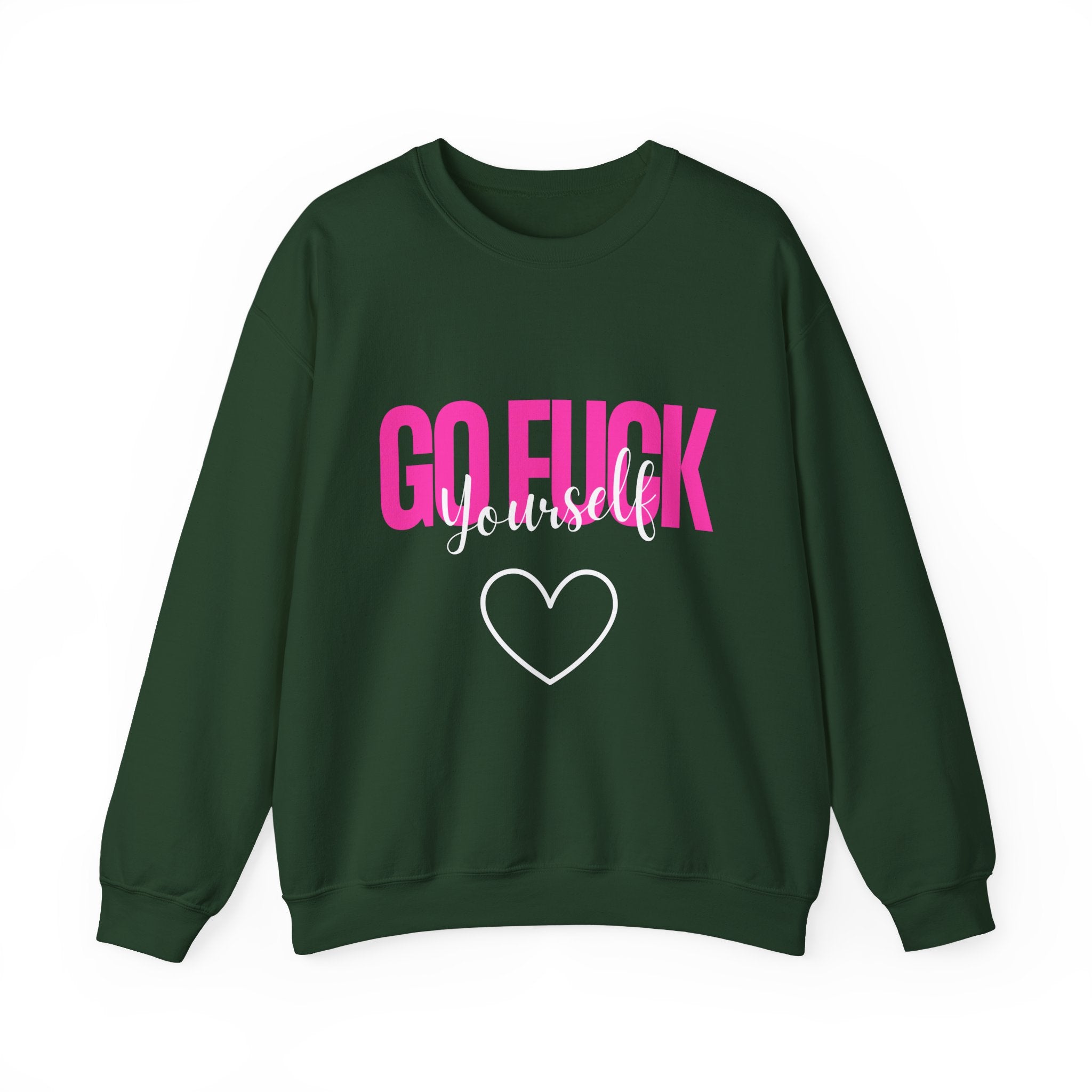 ‘Go F*** Yourself’ Pink/White Print Graphic Crewneck