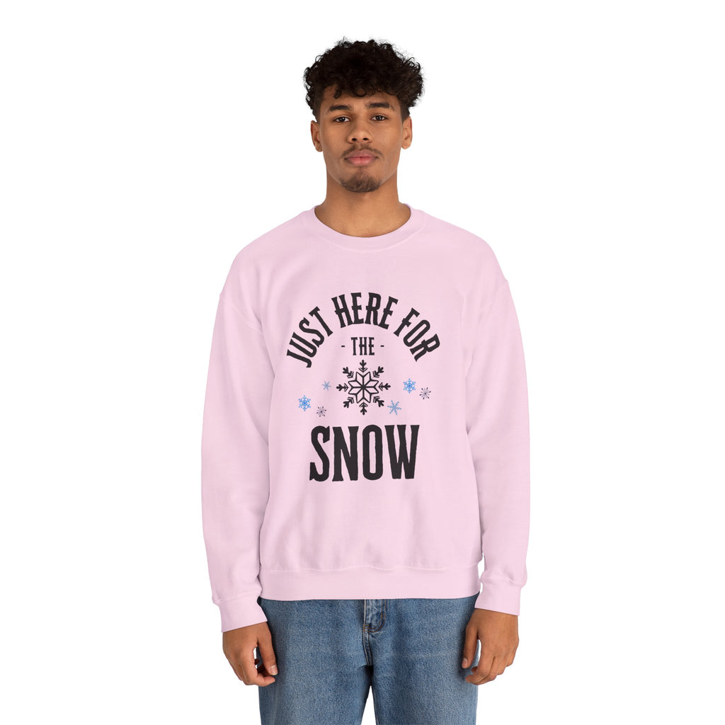 ‘Here For The Snow’ Black Print Christmas Crewneck