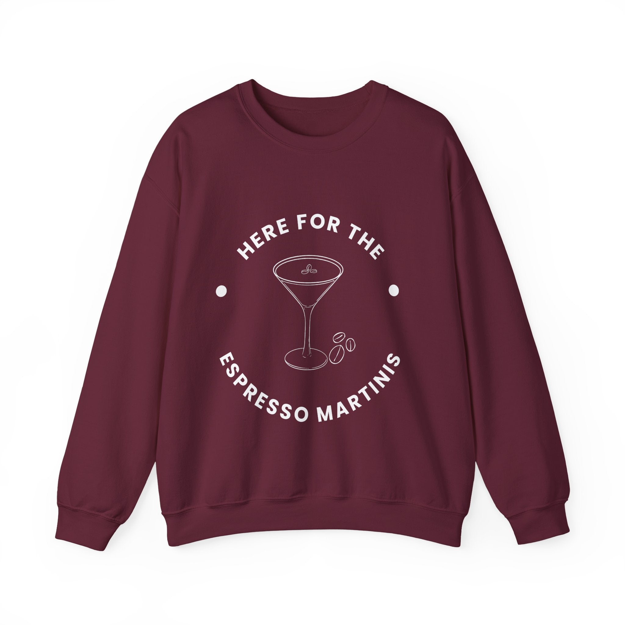 ‘Espresso Martinis’ White Print Graphic Crewneck