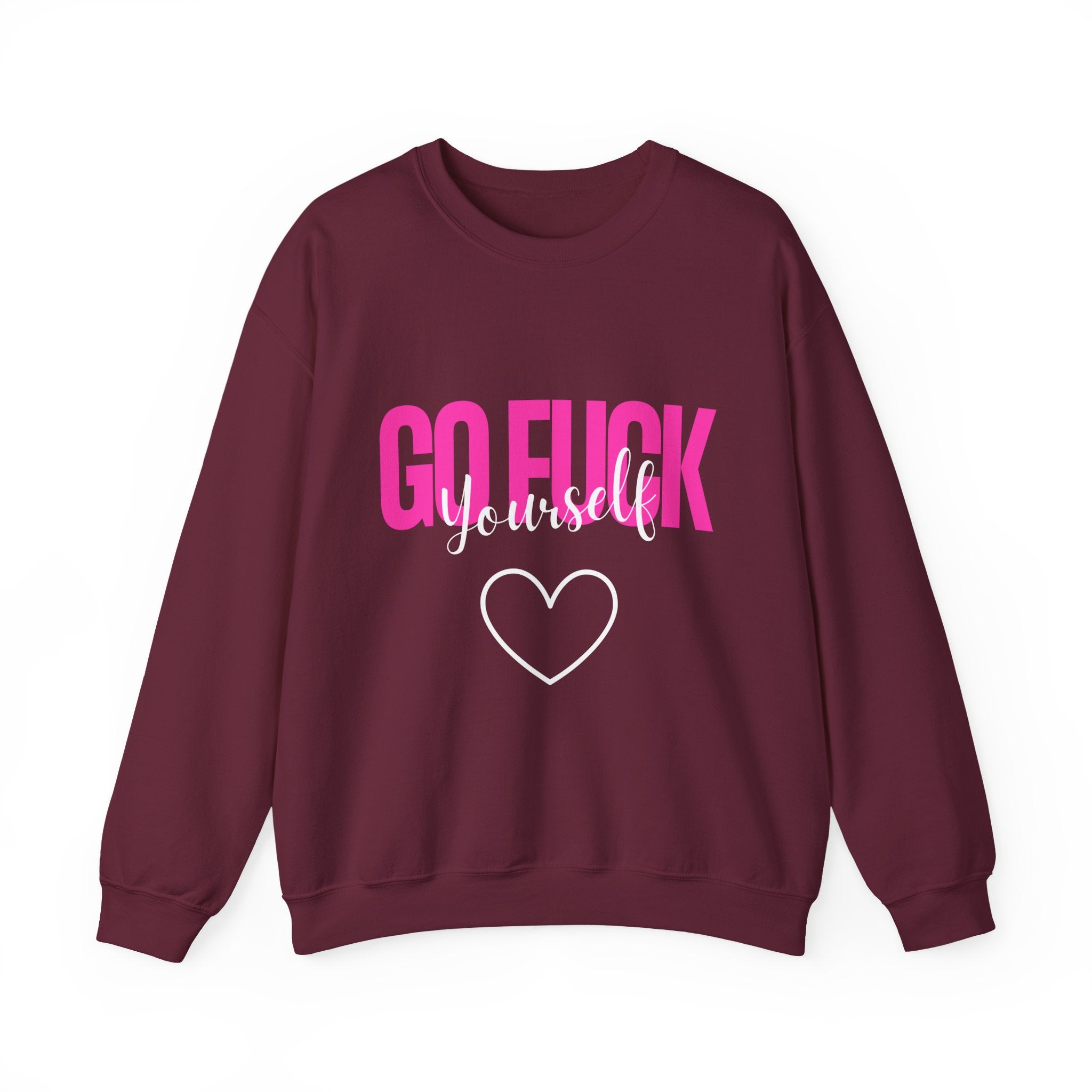 ‘Go F*** Yourself’ Pink/White Print Graphic Crewneck