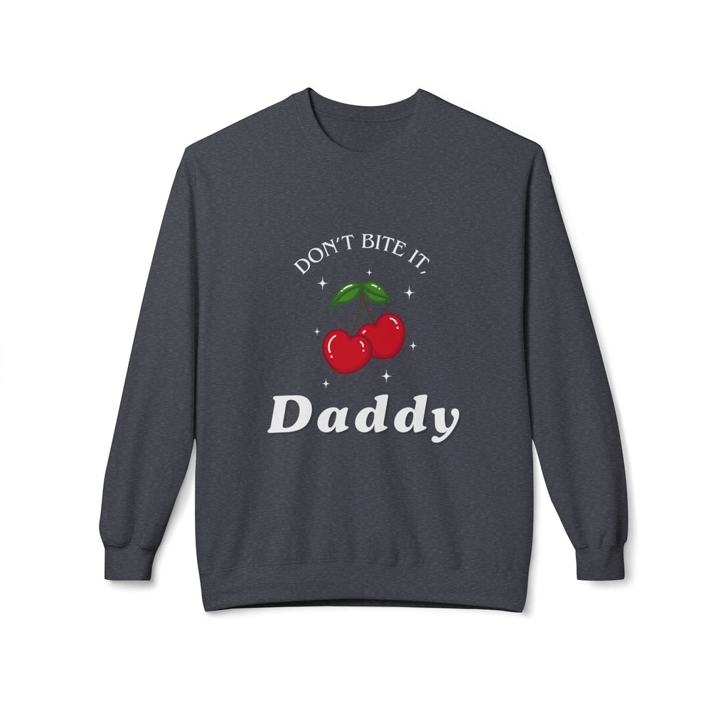 ‘Don't Bite It’ Cherry Black Print Crewneck