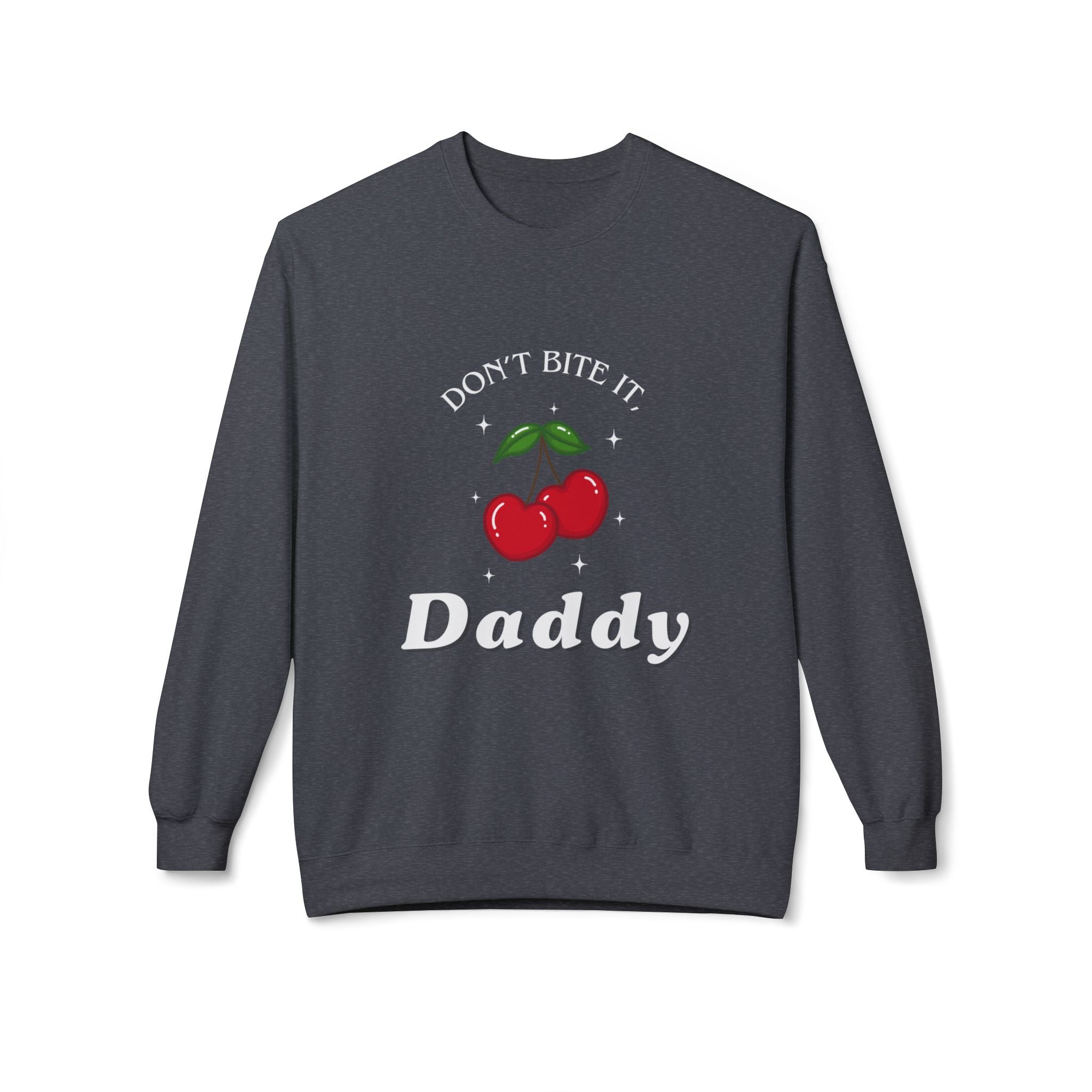 ‘Don't Bite It’ Cherry Black Print Crewneck