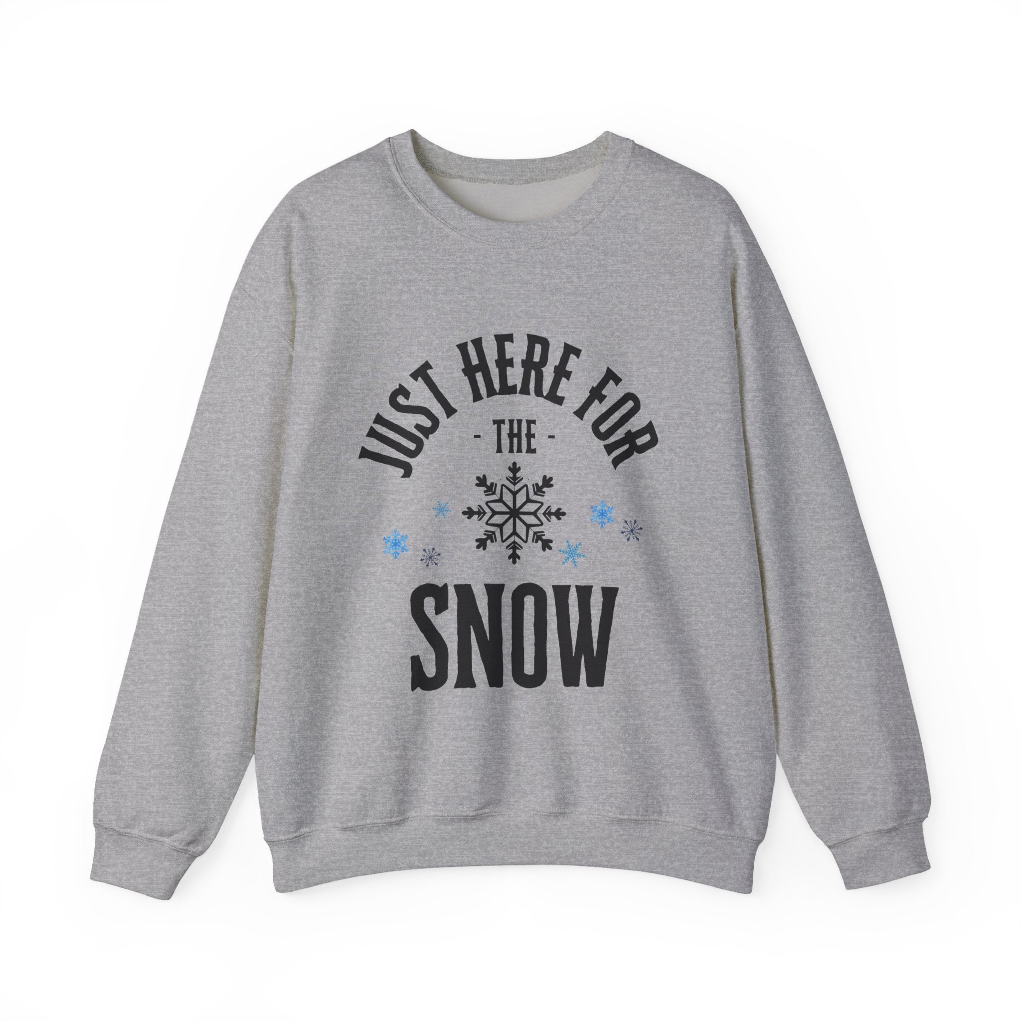 ‘Here For The Snow’ Black Print Crewneck