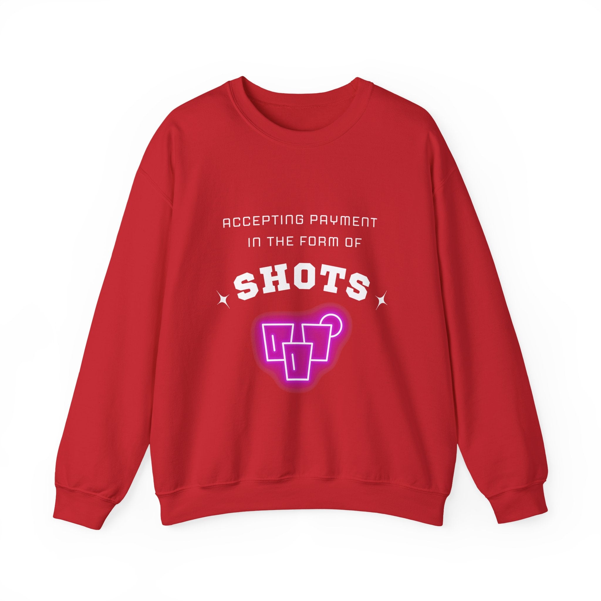 ‘Accepting $hots’ White Print Crewneck