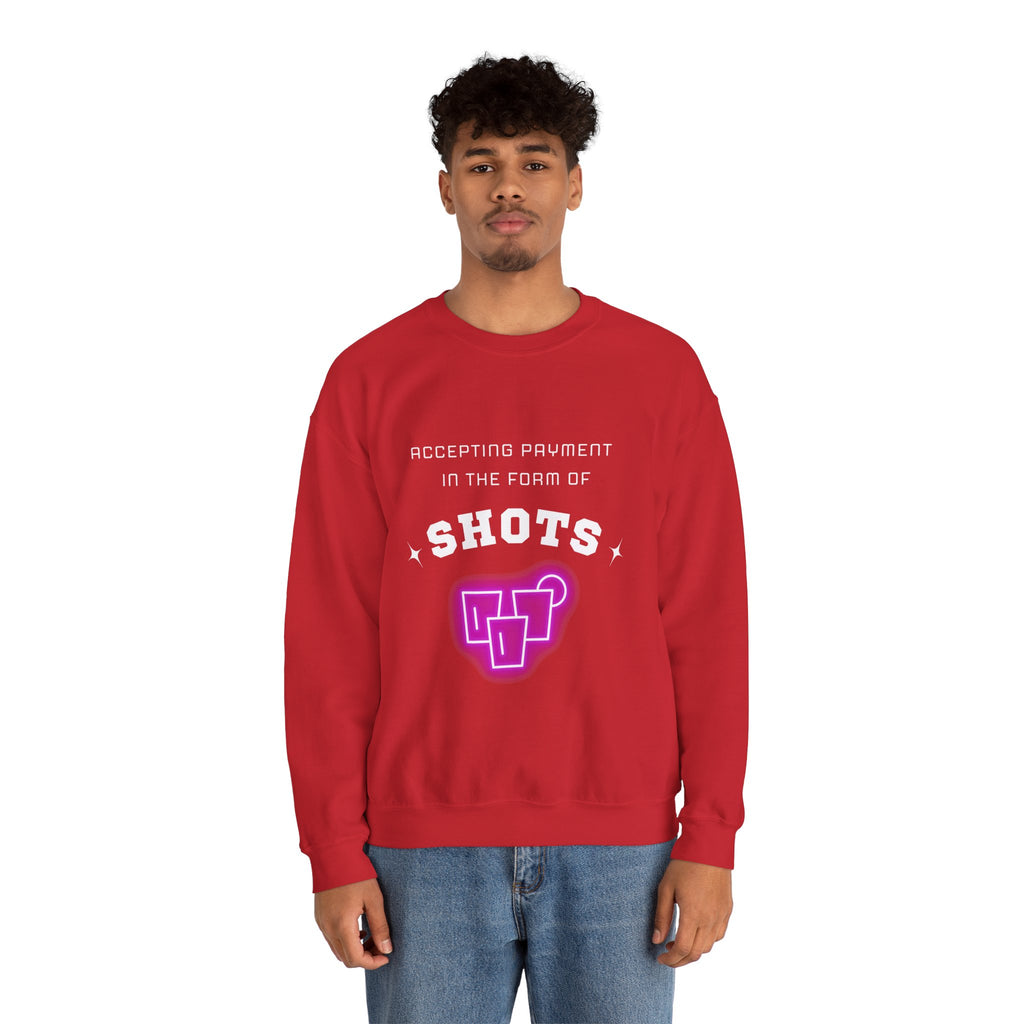 ‘Accepting $hots’ White Print Crewneck
