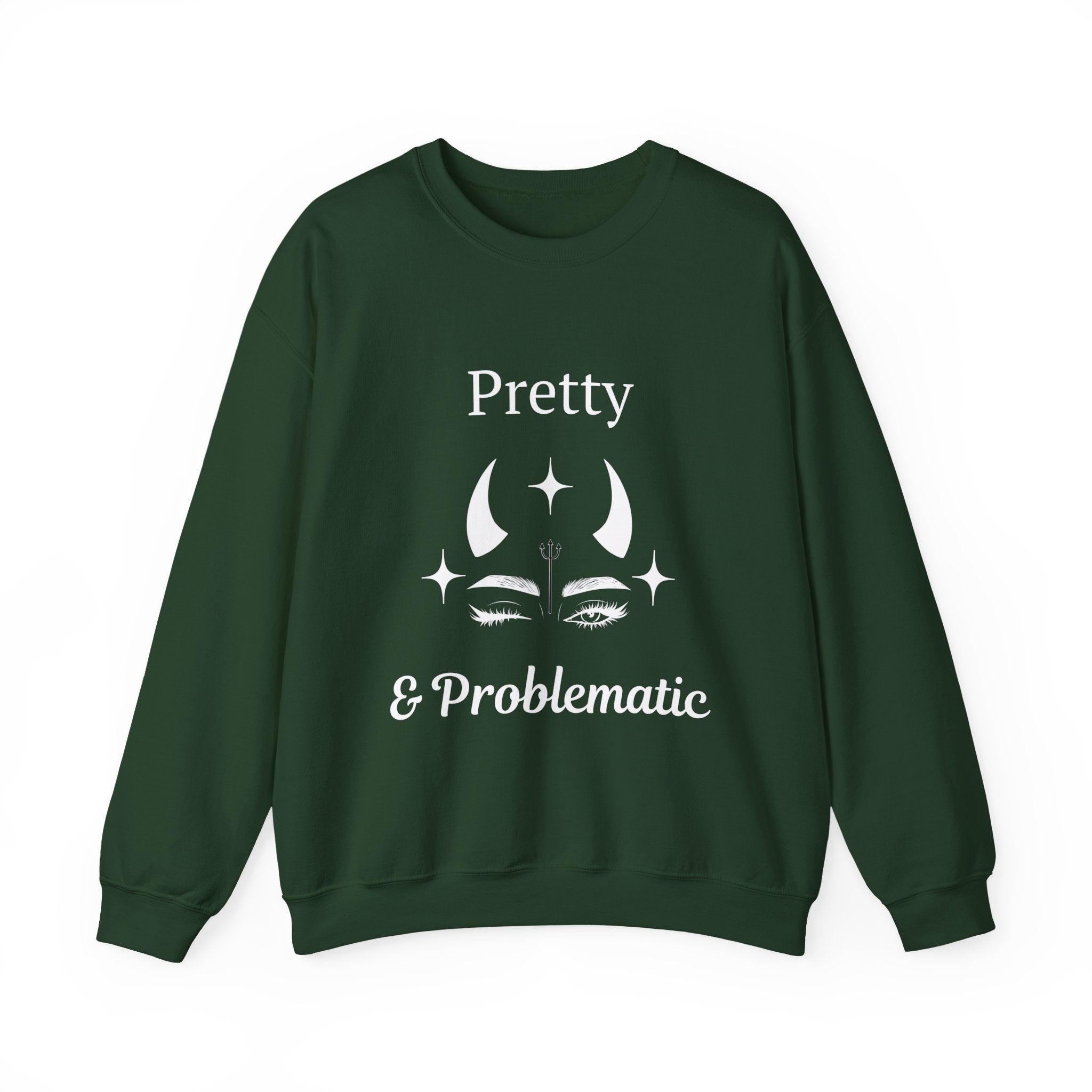 ‘Pretty & Problematic’ White Print Crewneck