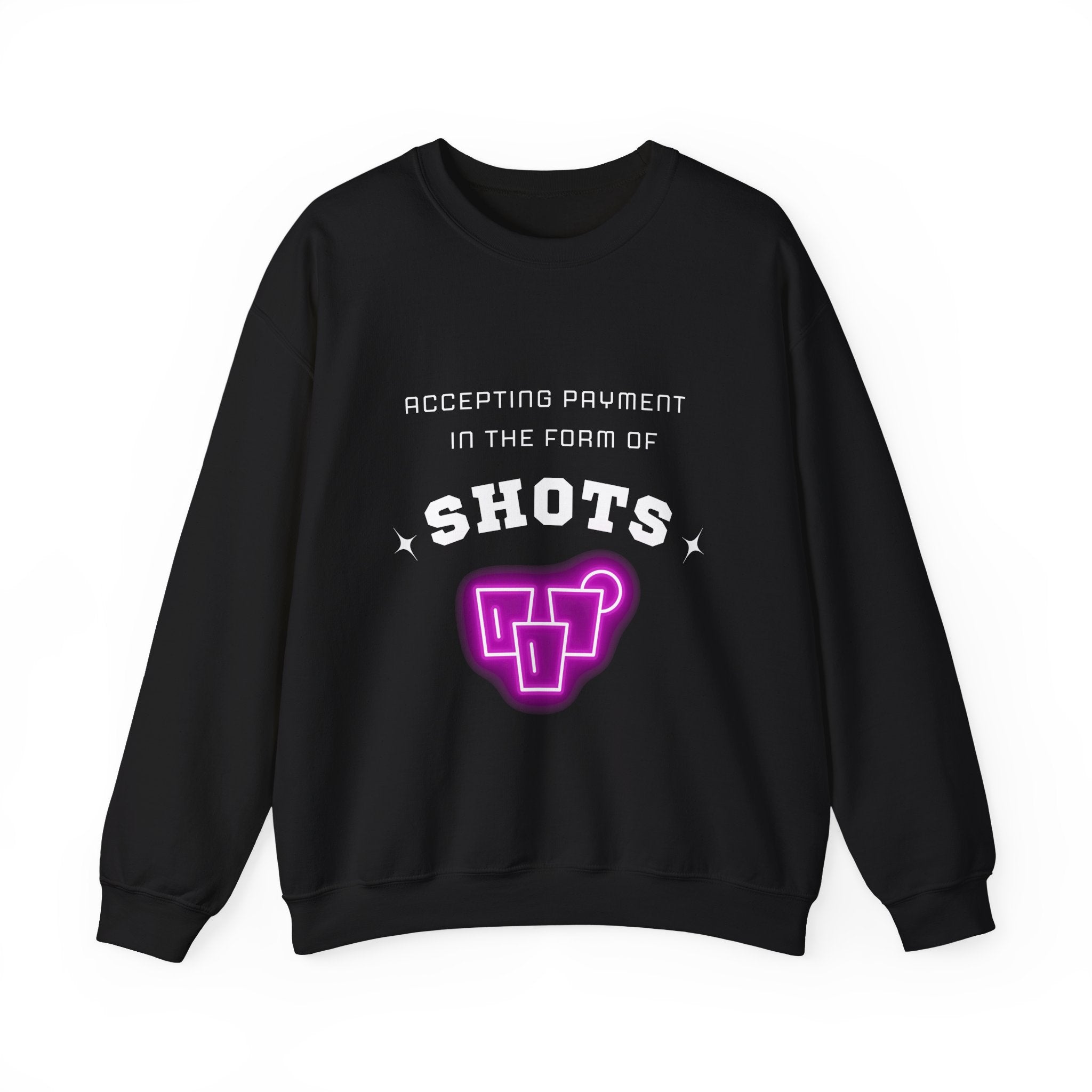‘Accepting $hots’ White Print Crewneck