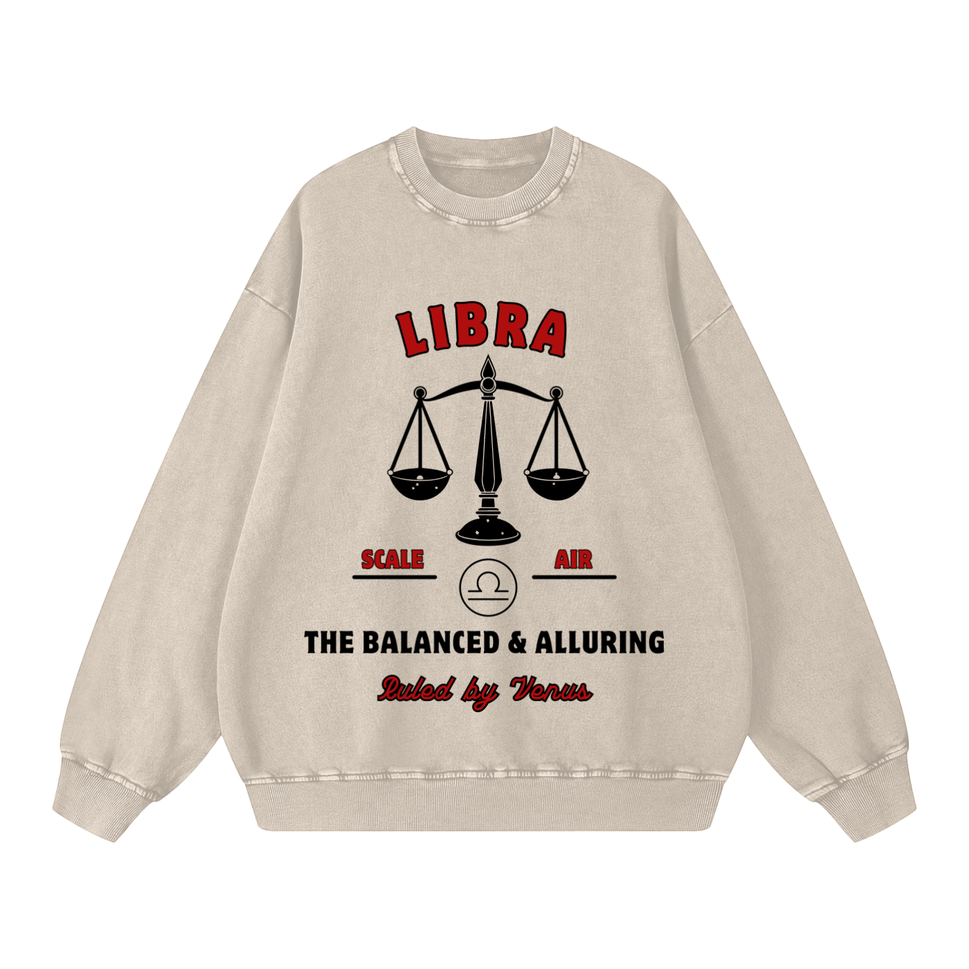 ‘Libra’ Black Print CCC Zodiac Collection Crewneck