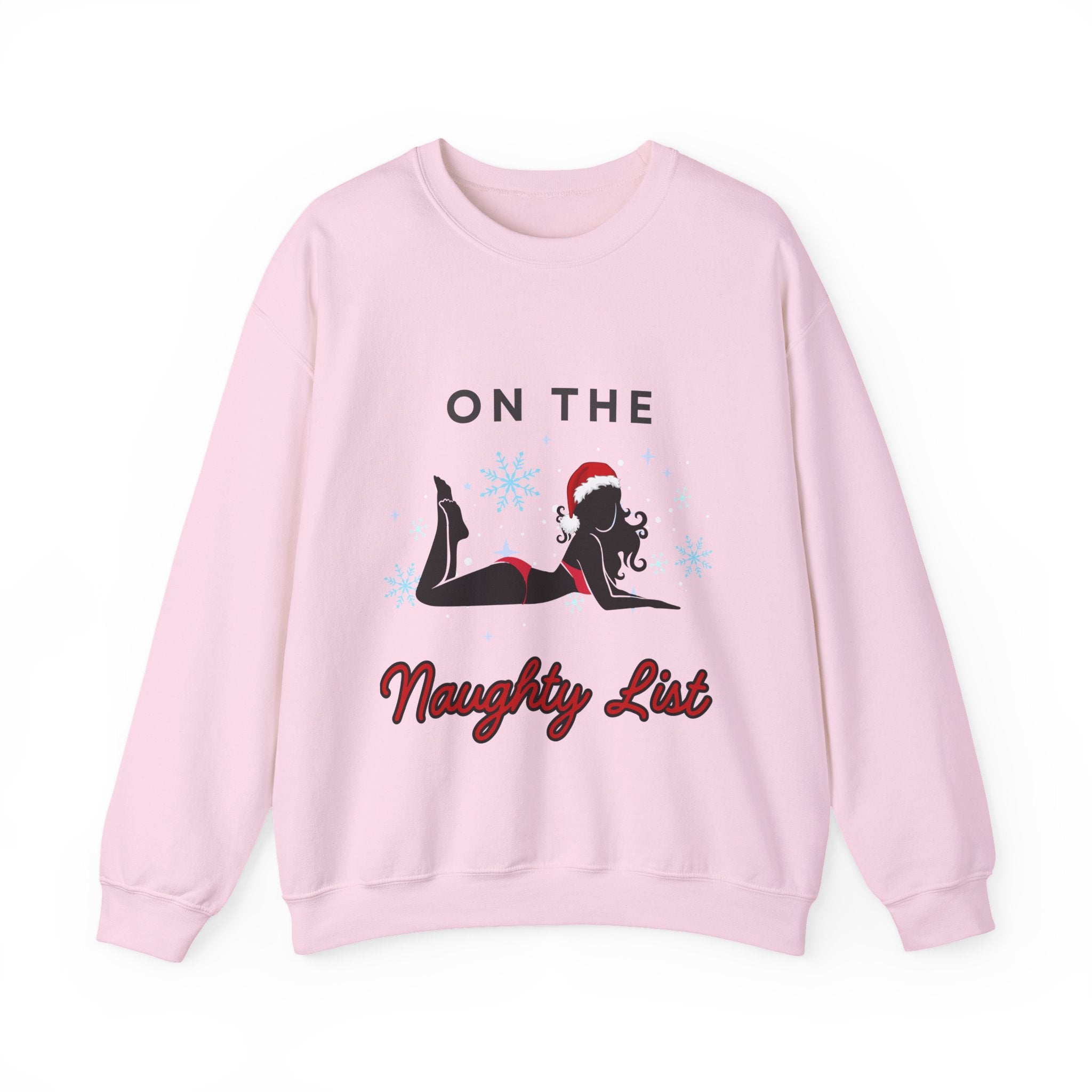 ‘On the Naughty List’ Black Print Christmas Crewneck