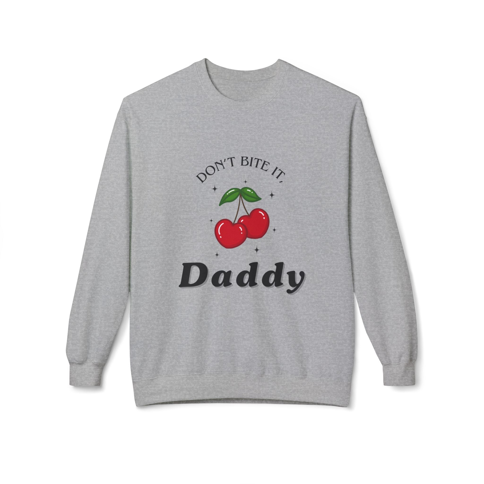 ‘Don’t Bite It’ Cherry Black Print Crewneck