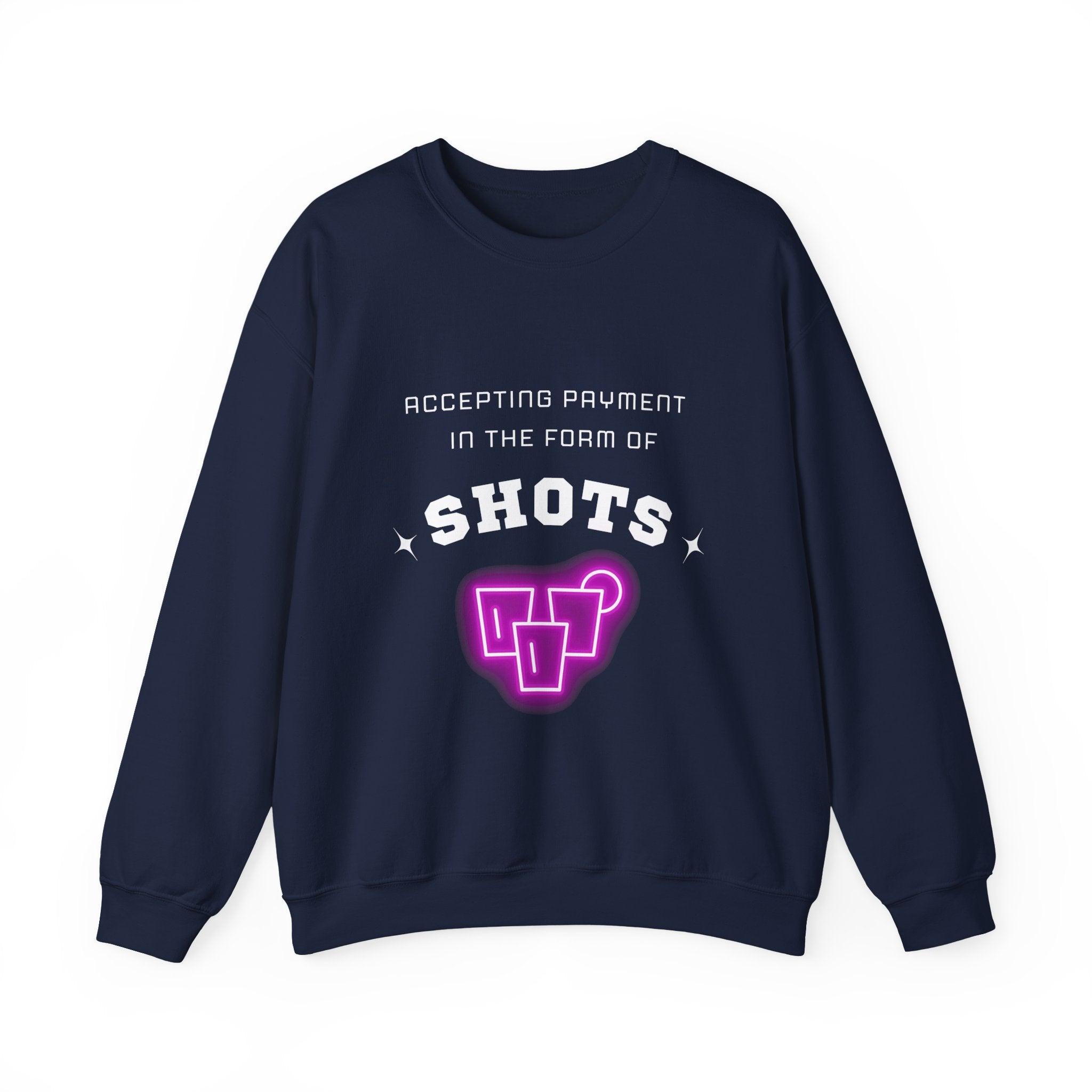 ‘Accepting $hots’ White Print Crewneck