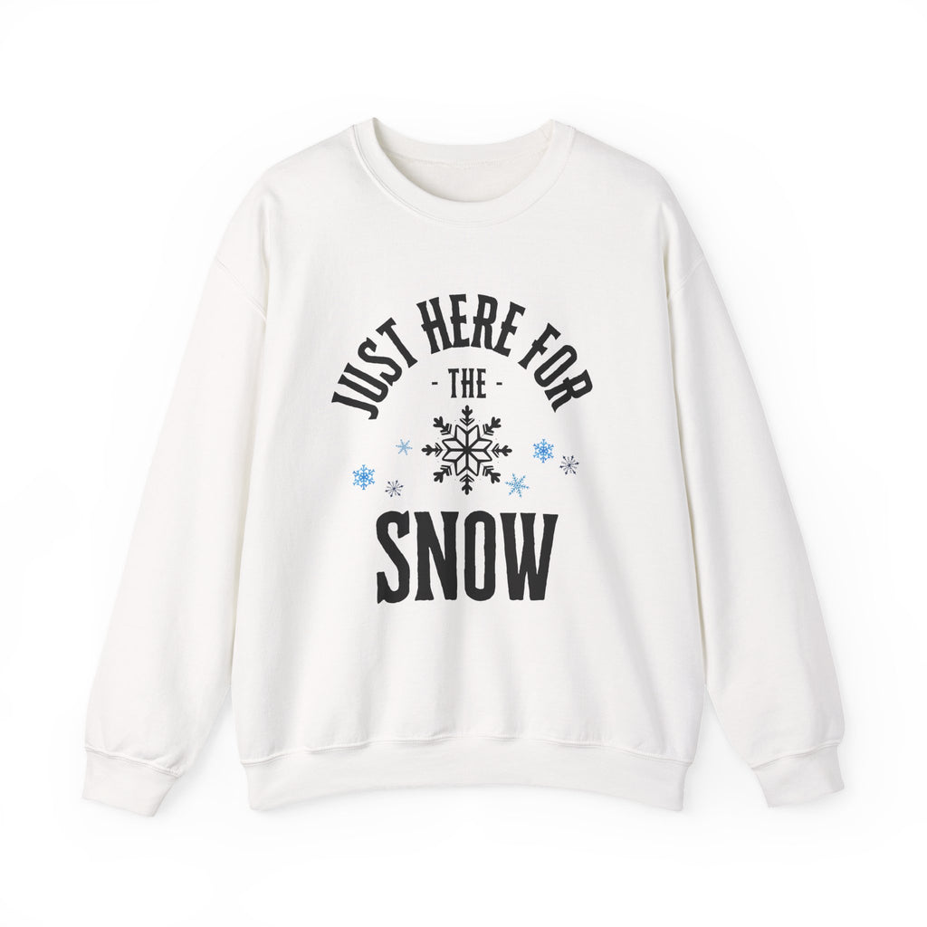 ‘Here For The Snow’ Black Print Christmas Crewneck