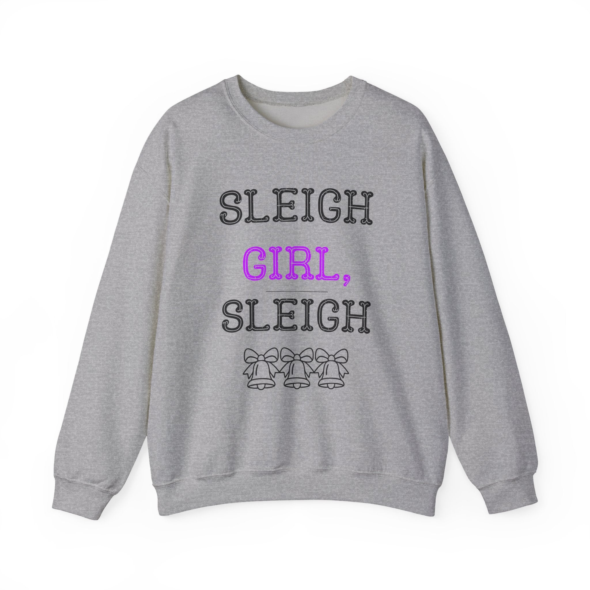 ‘Sleigh Girl, Sleigh’ Black Print Crewneck