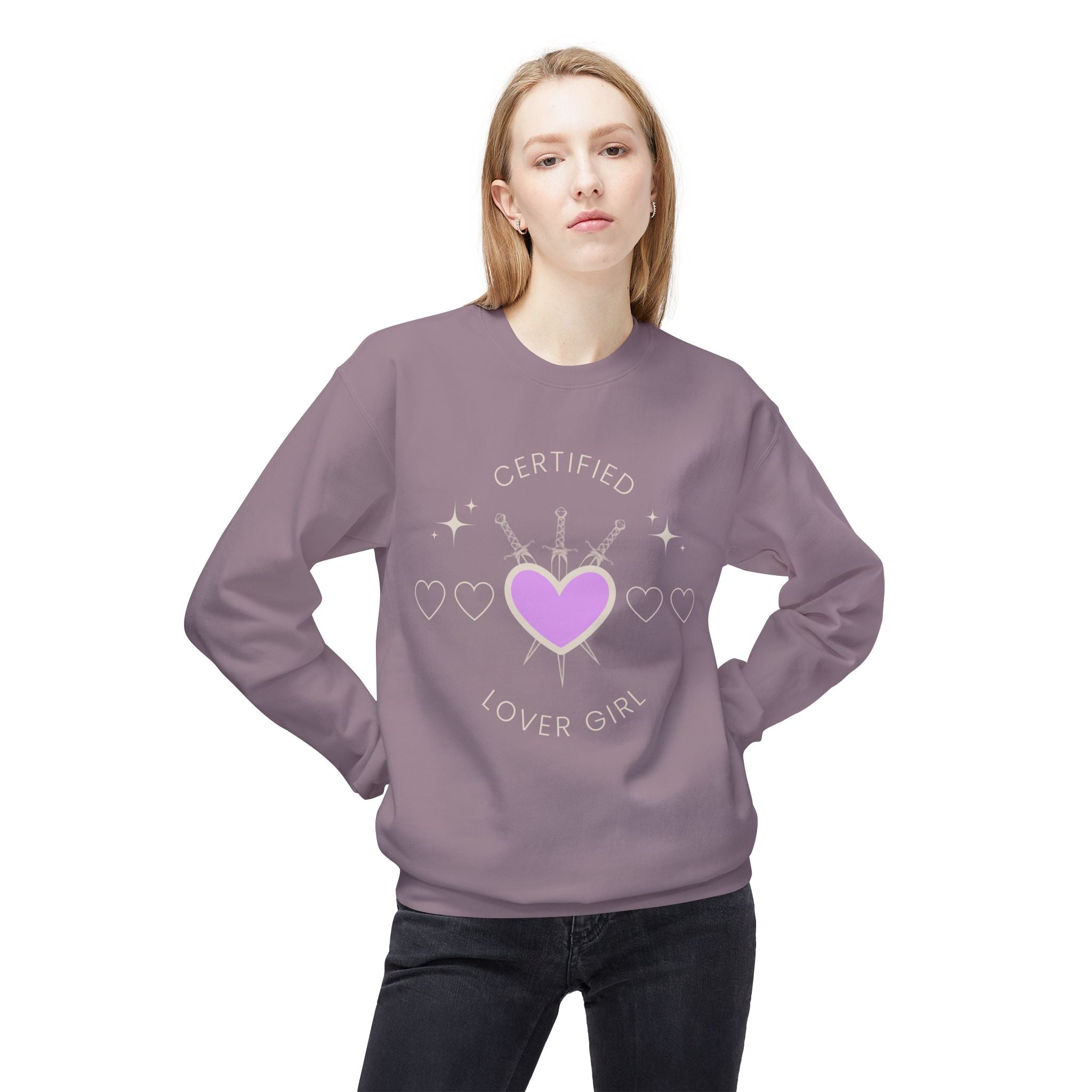 ‘Certified Lover Girl’ White Print Crewneck