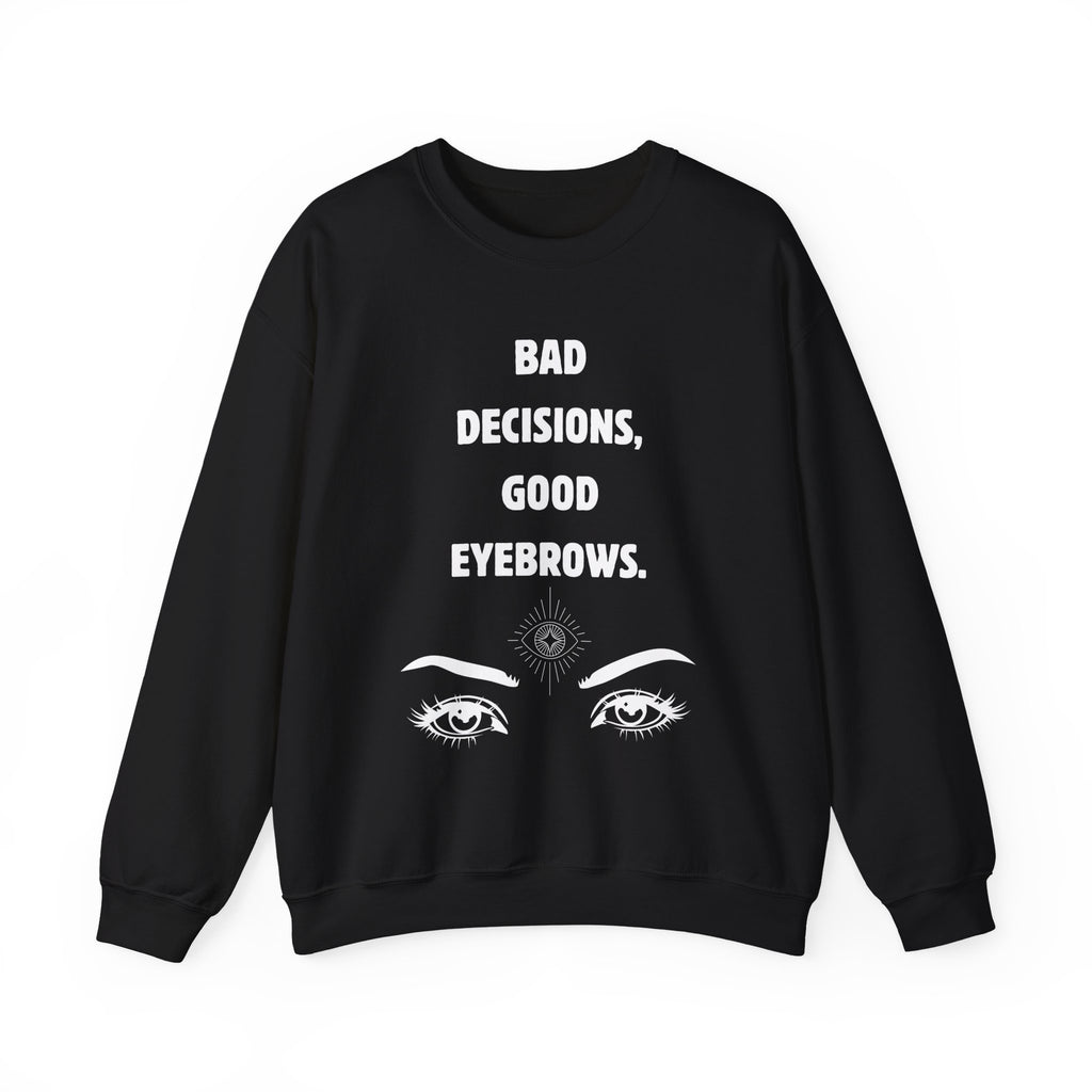 ‘Good Eyebrows’ White Print Crewneck