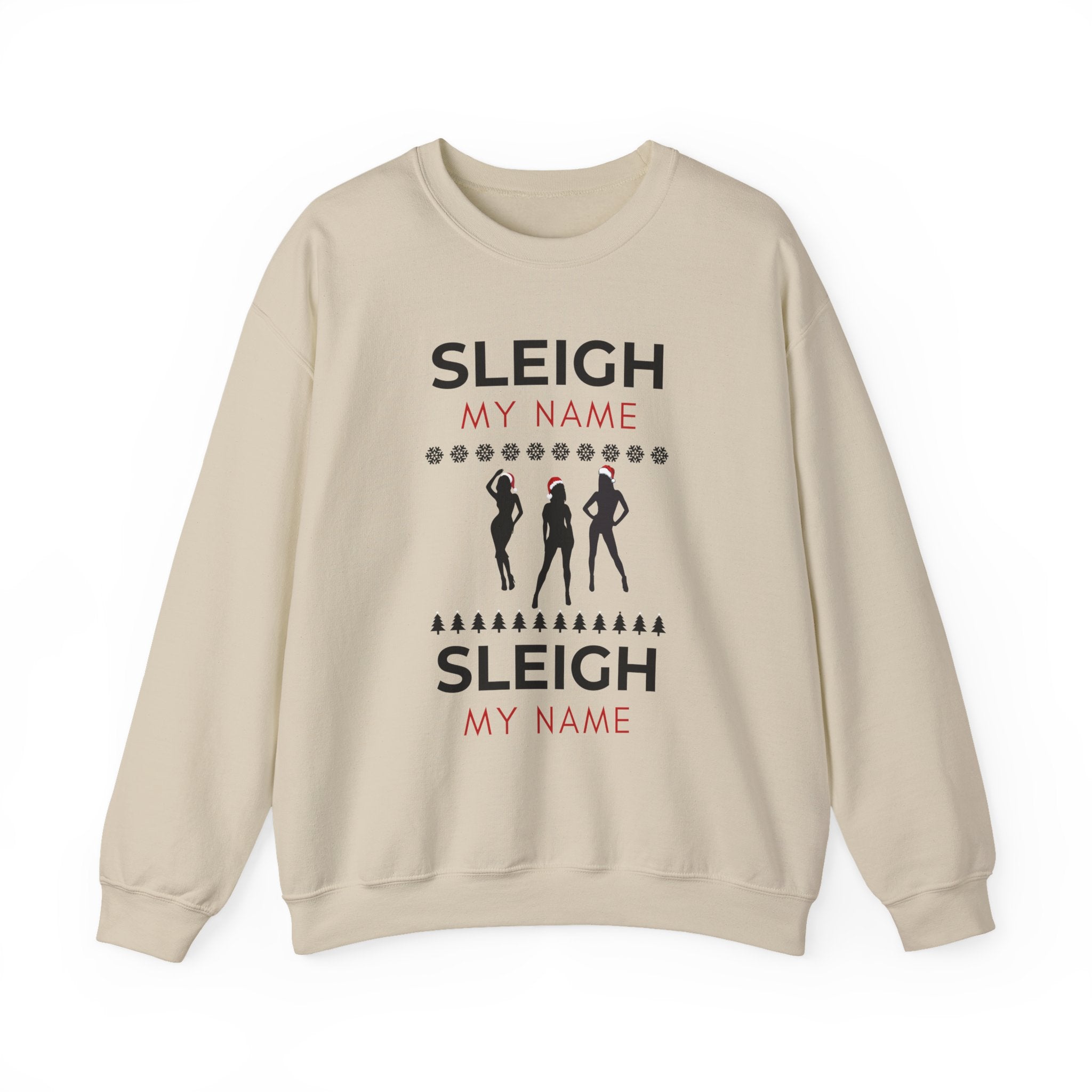 ‘Sleigh My Name’ Black Print Christmas Crewneck
