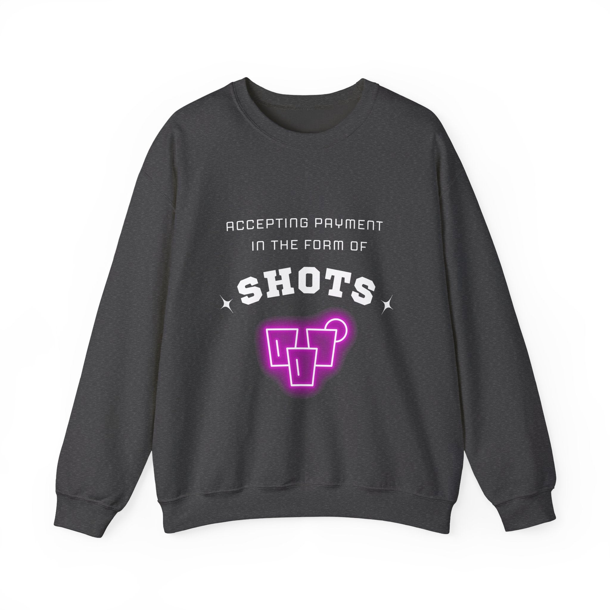 ‘Accepting $hots’ White Print Crewneck
