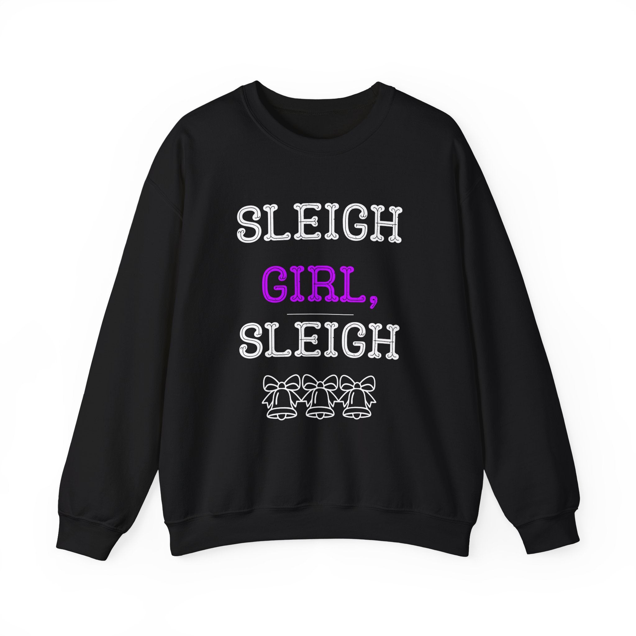 ‘Sleigh Girl Sleigh’ White Print Crewneck