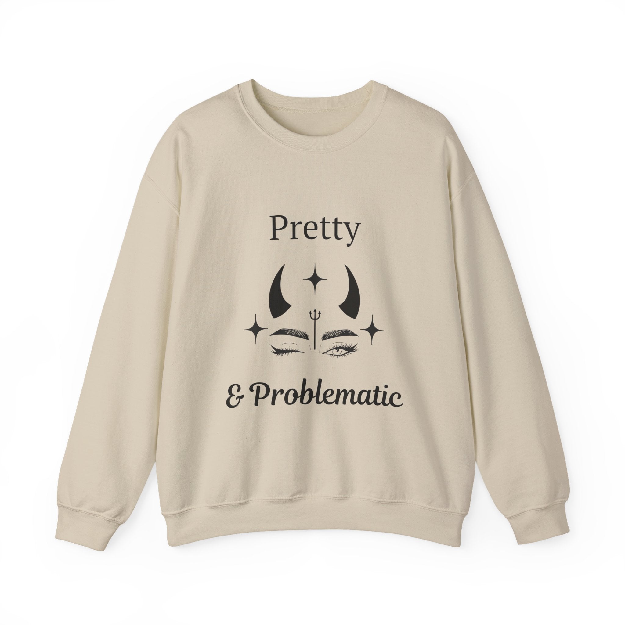 ‘Pretty & Problematic’ Black Print Graphic Crewneck