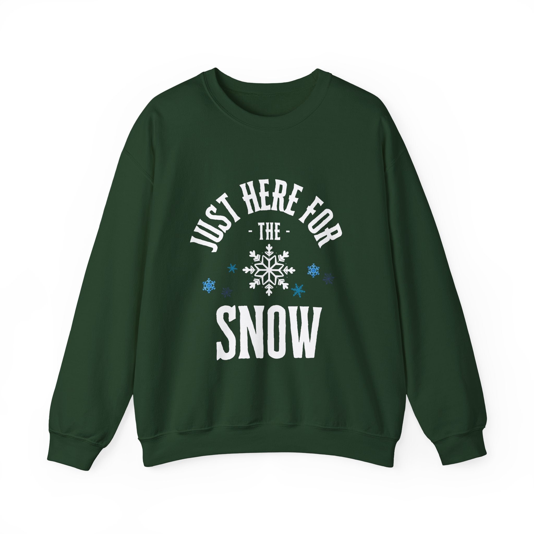 ‘Here For The Snow’ White Print Crewneck