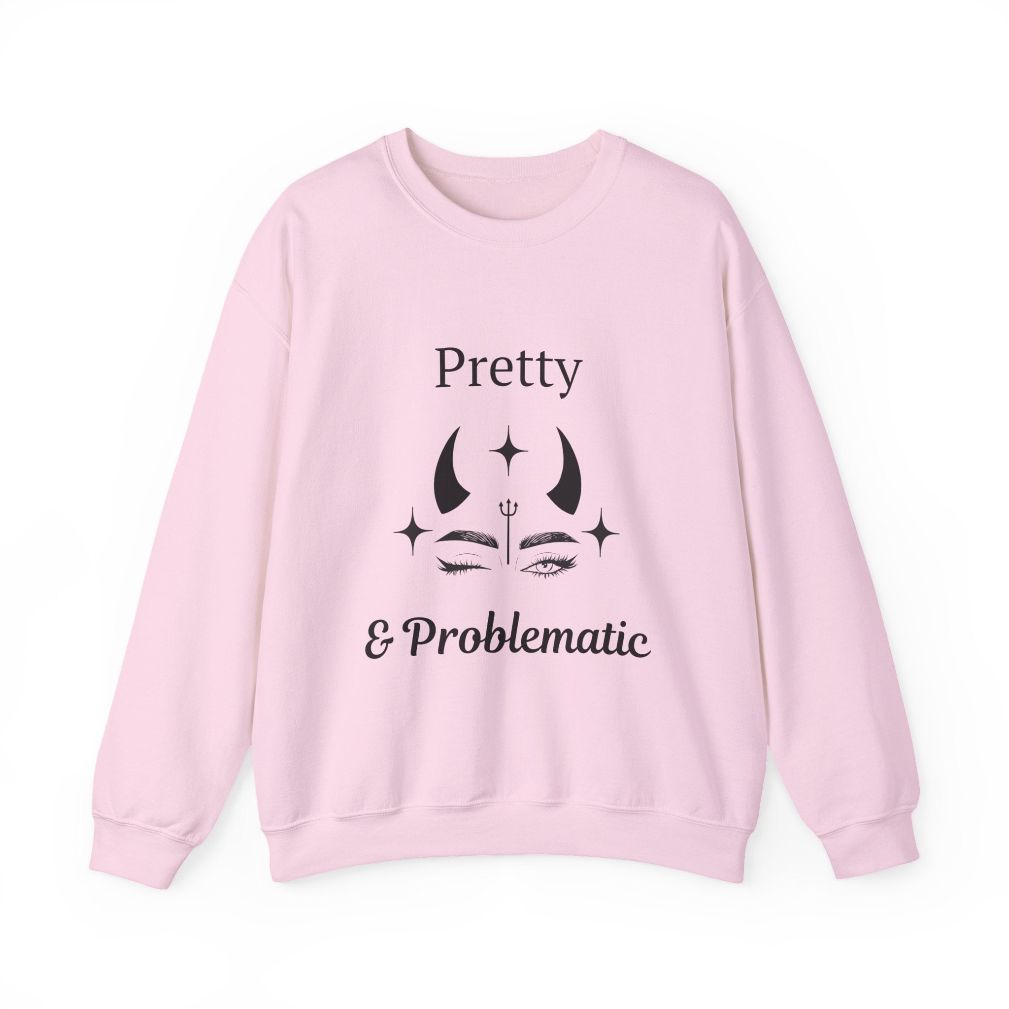‘Pretty & Problematic’ Black Print Graphic Crewneck