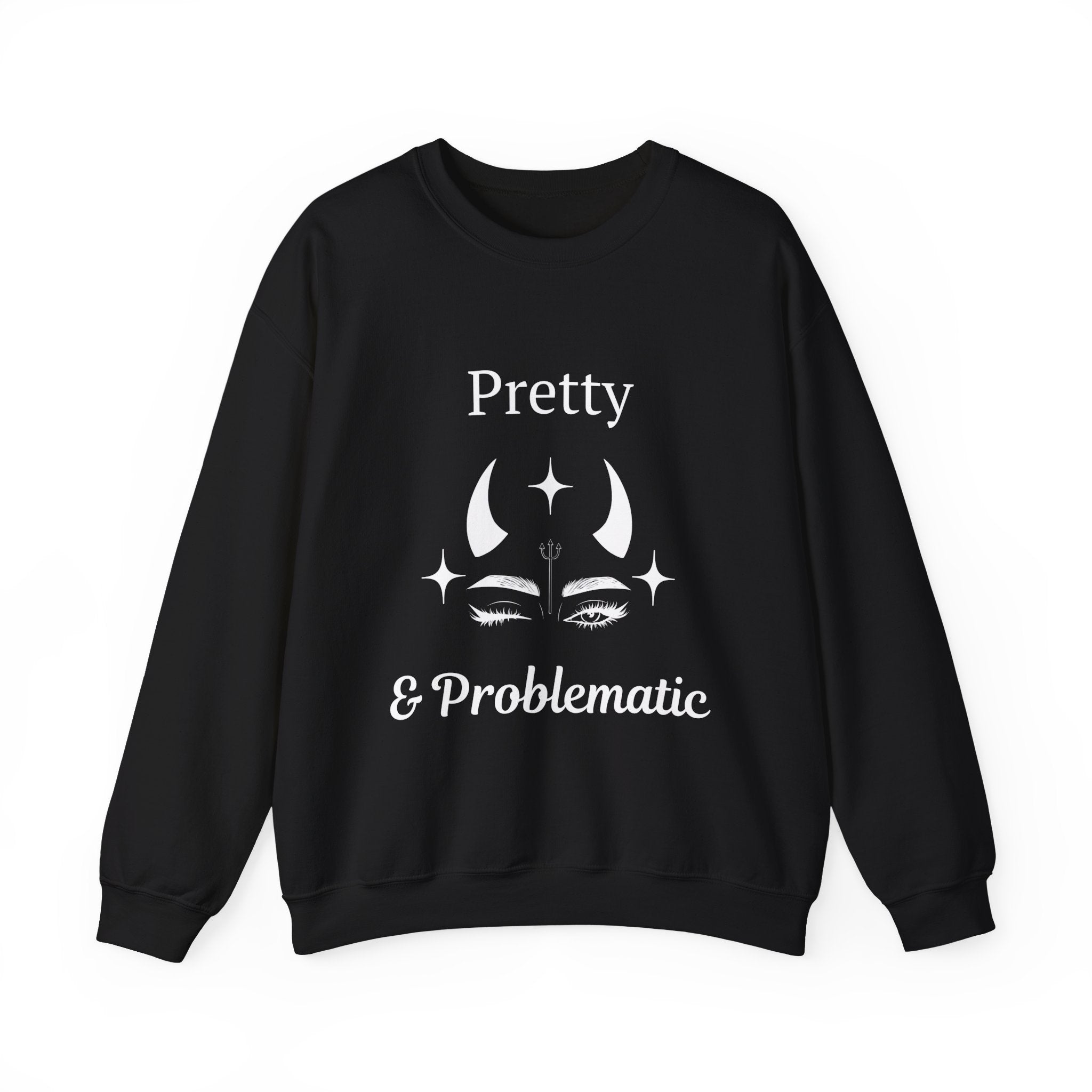‘Pretty & Problematic’ White Print Crewneck