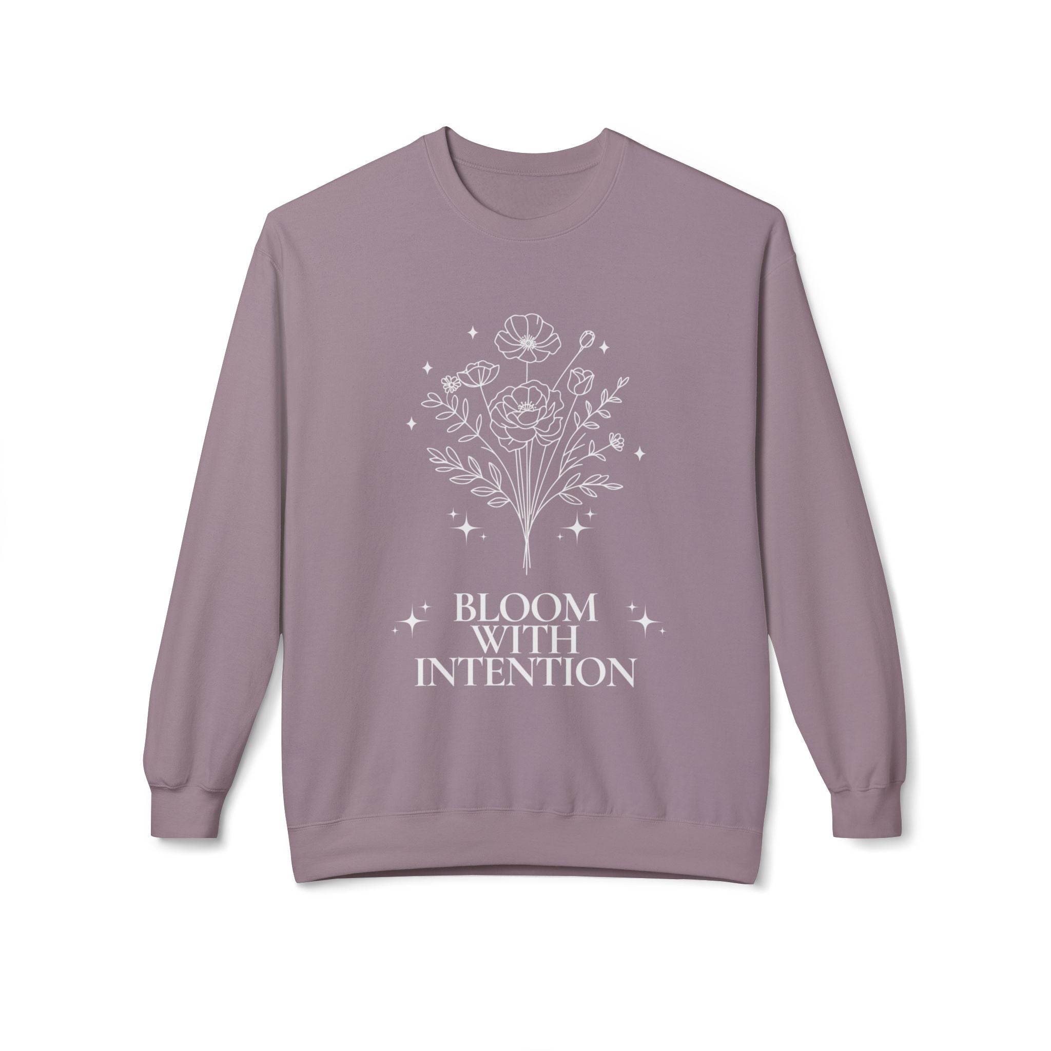 ‘Bloom with Intention’ White Print Crewneck