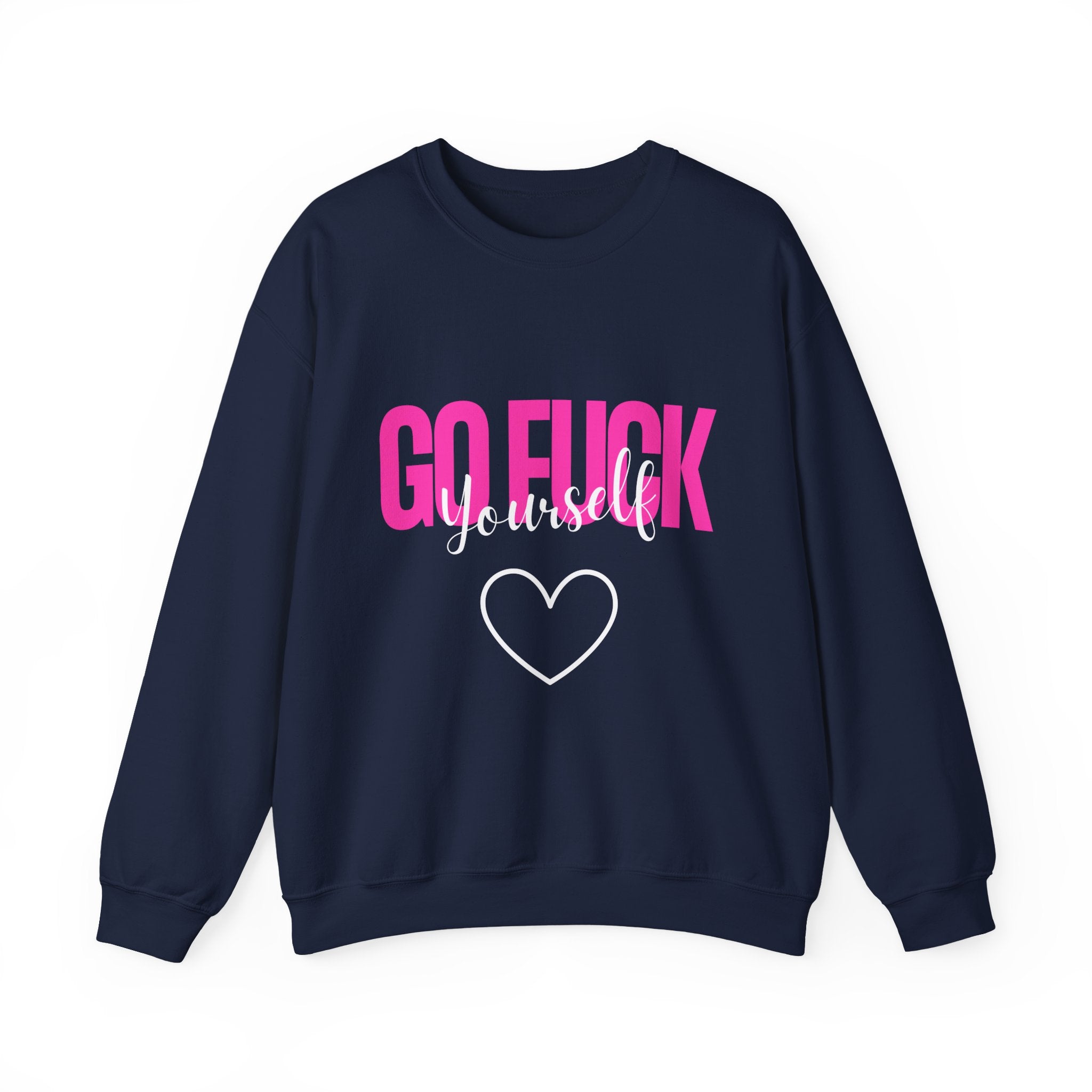 ‘Go F*** Yourself’ Pink/White Print Graphic Crewneck