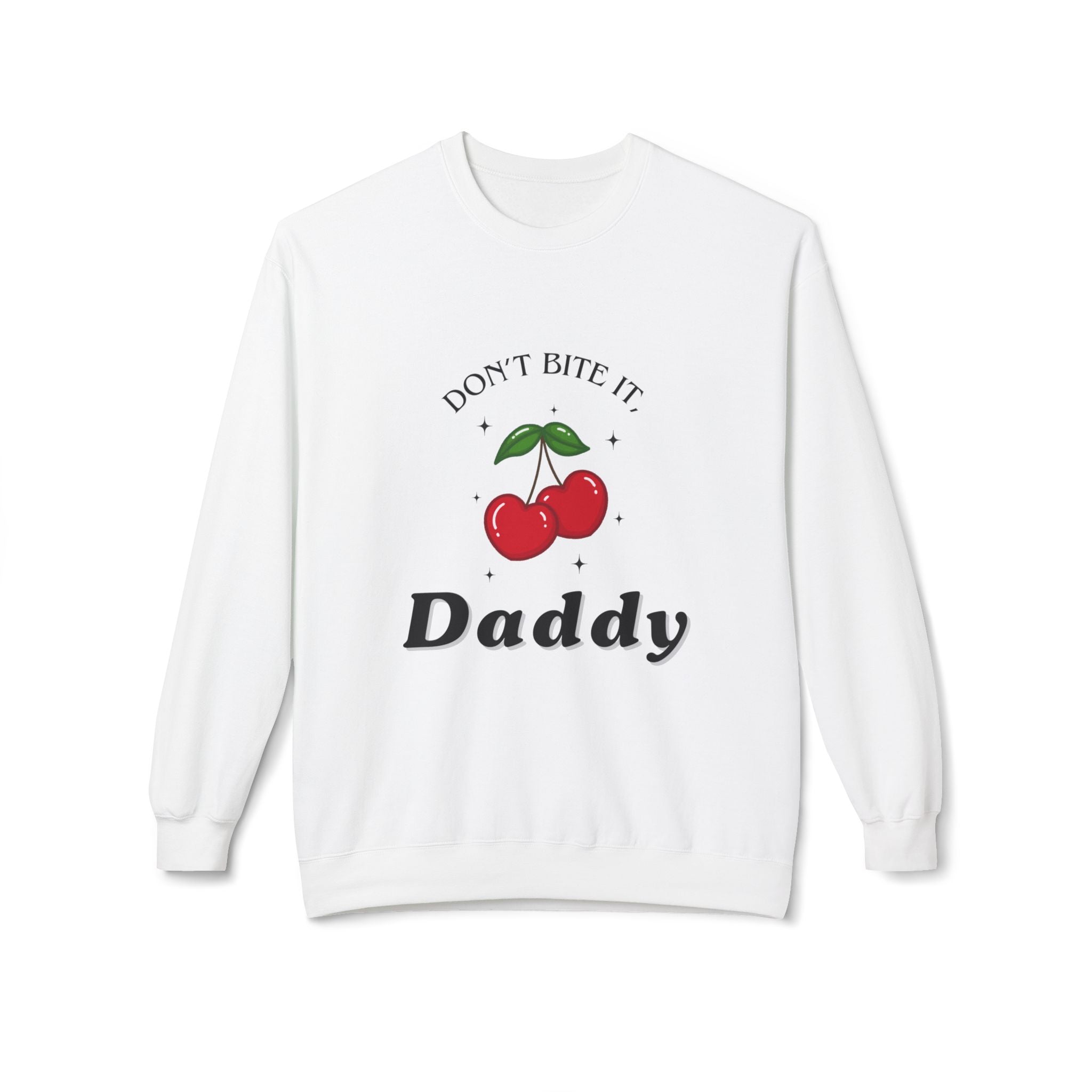 ‘Don’t Bite It’ Cherry Black Print Crewneck
