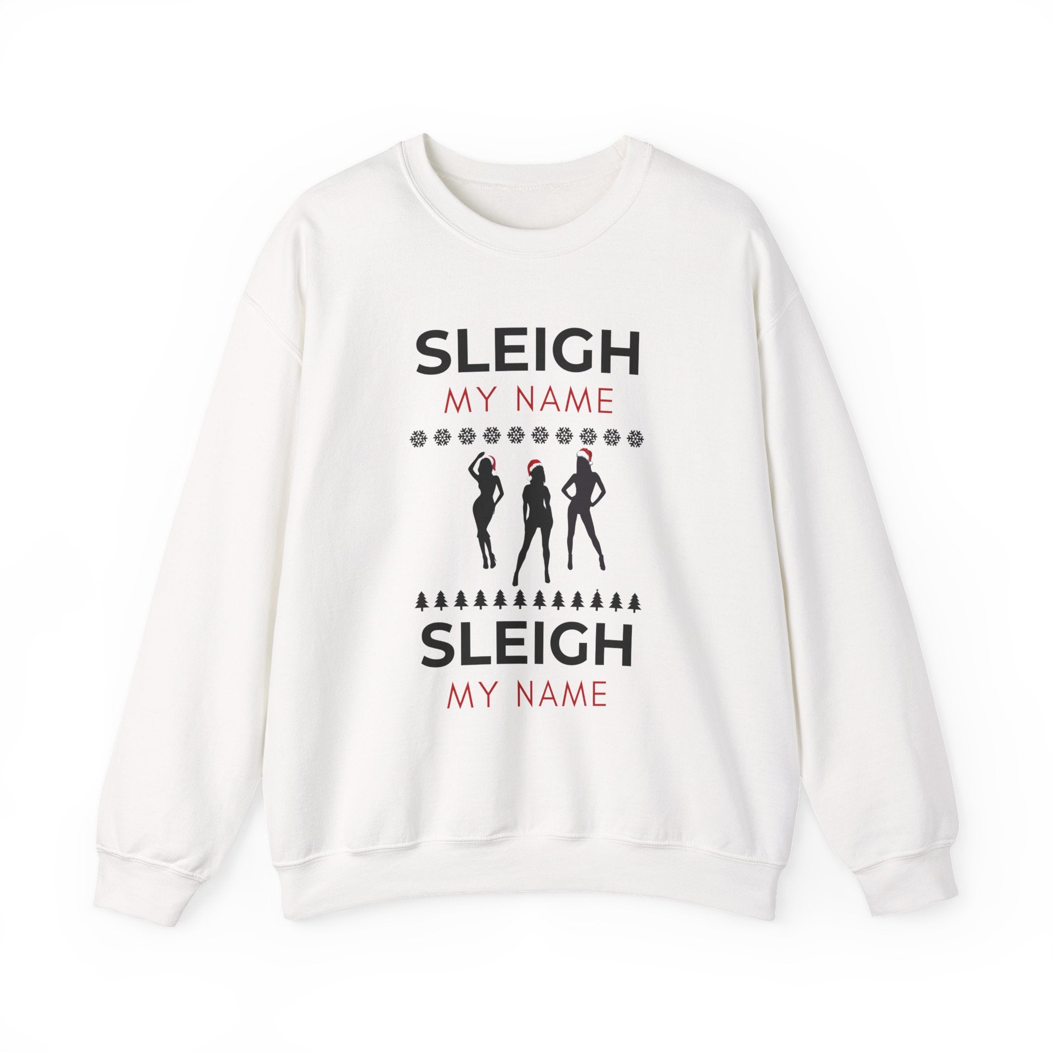 ‘Sleigh My Name’ Black Print Christmas Crewneck
