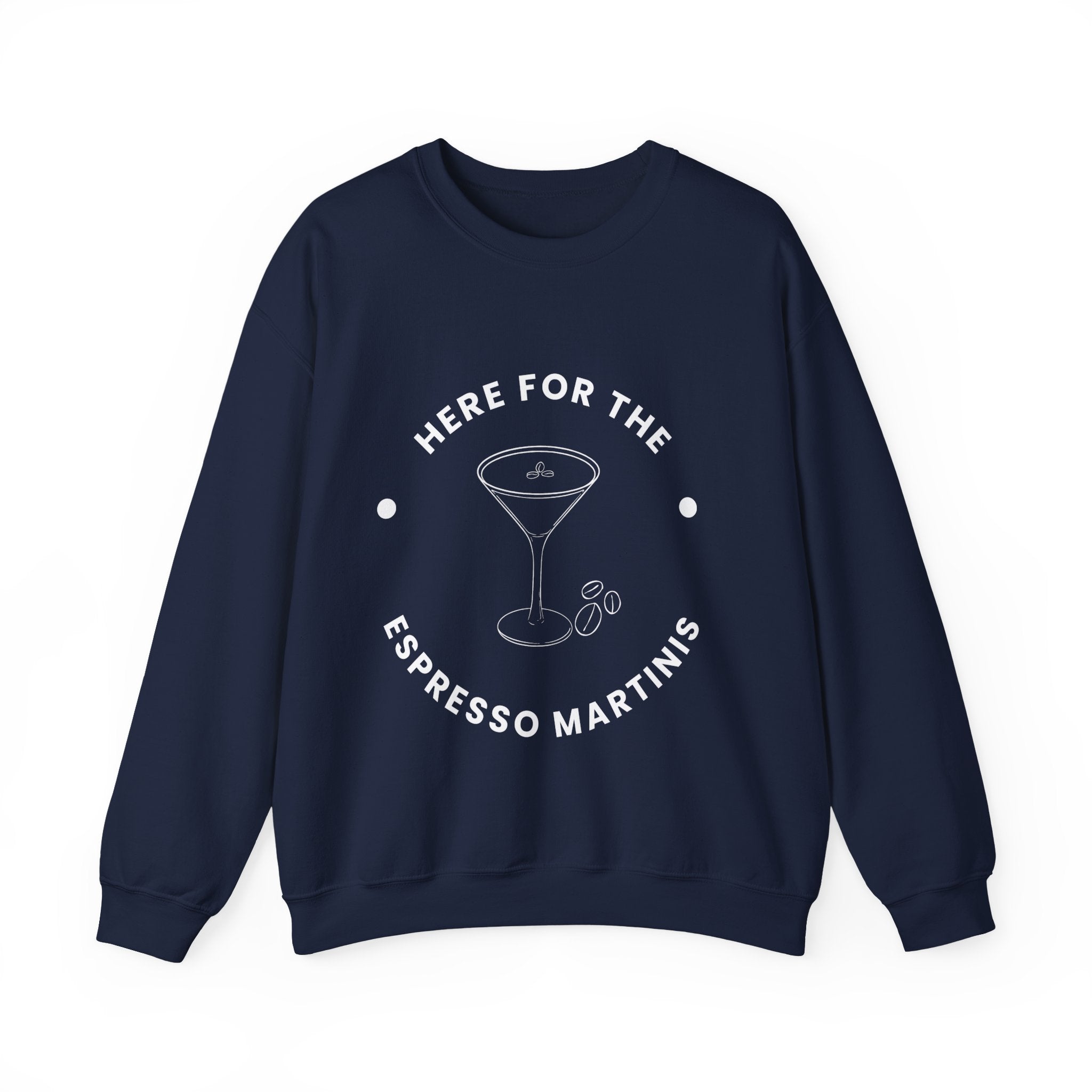 ‘Espresso Martinis’ White Print Graphic Crewneck