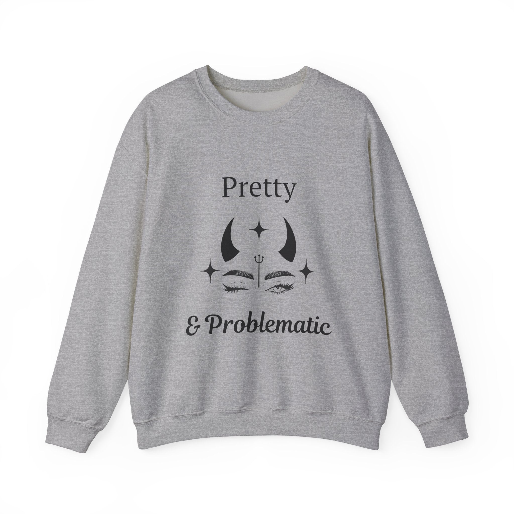 ‘Pretty & Problematic’ Black Print Graphic Crewneck