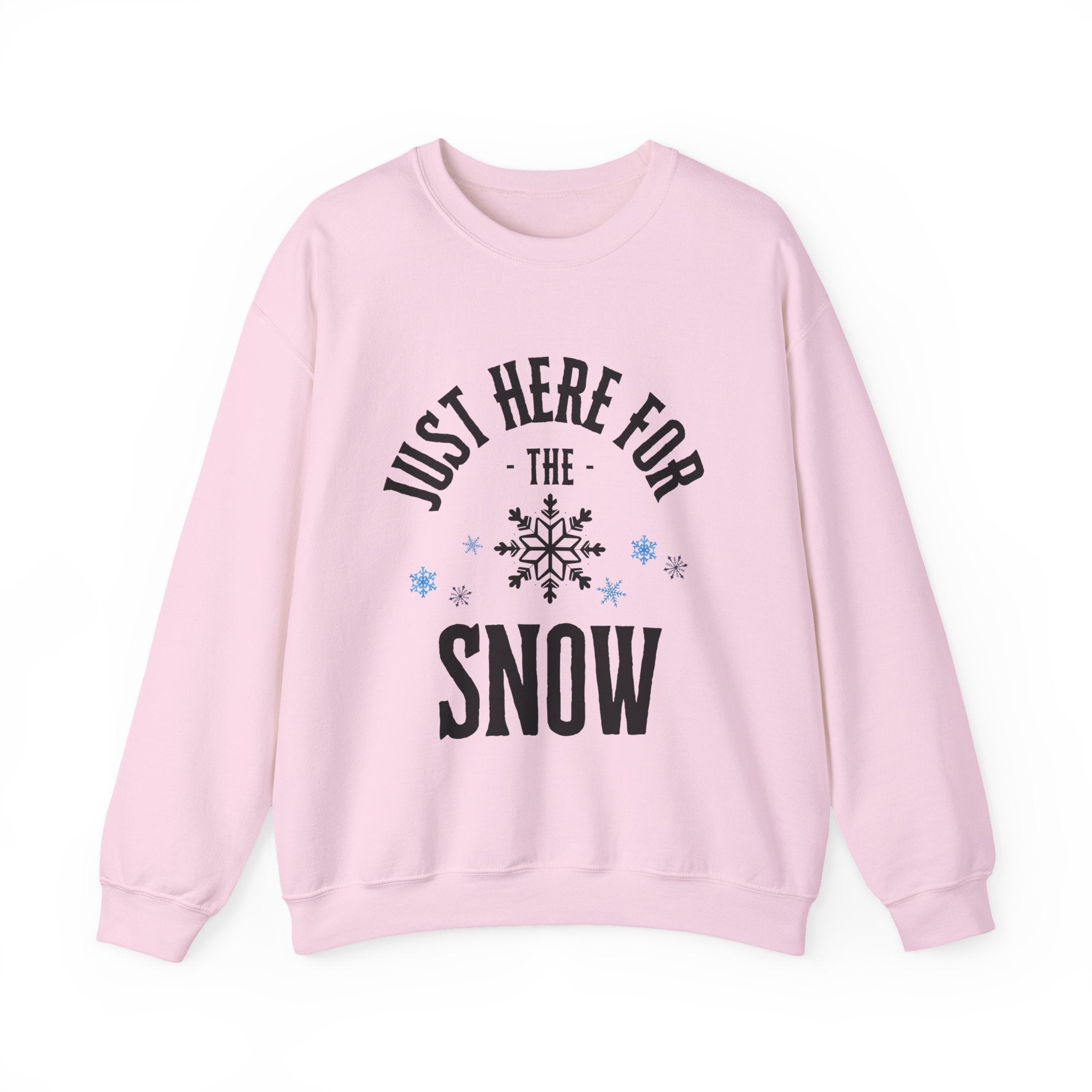 ‘Here For The Snow’ Black Print Crewneck