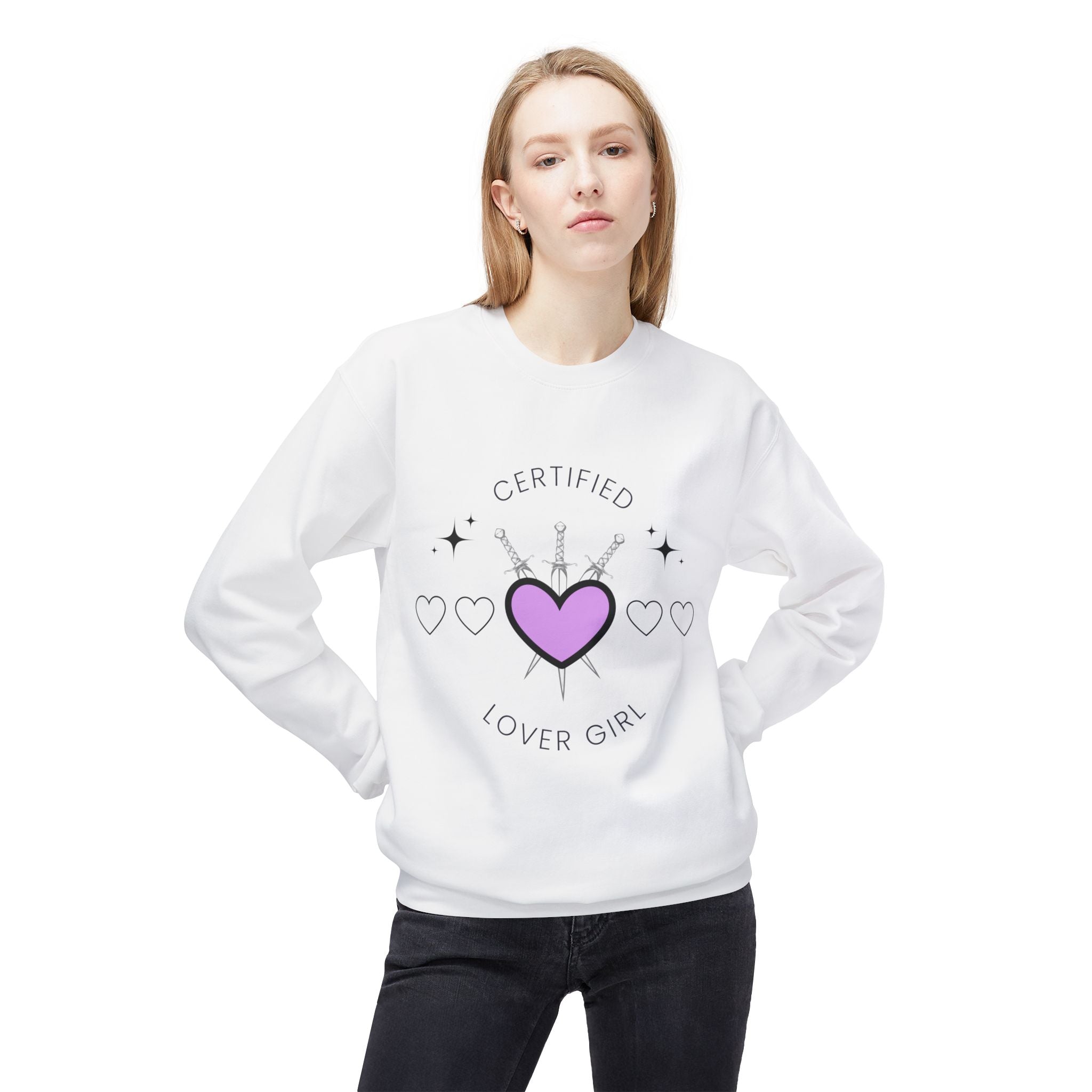 ‘Certified Lover Girl’ Black Print Crewneck