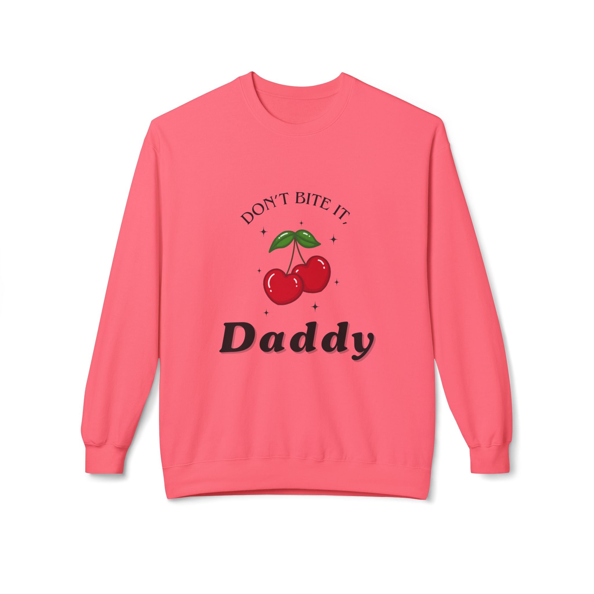 ‘Don’t Bite It’ Cherry Black Print Crewneck