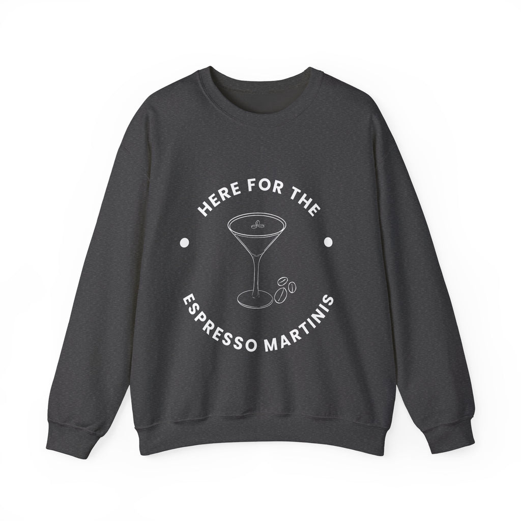 ‘Espresso Martinis’ White Print Graphic Crewneck