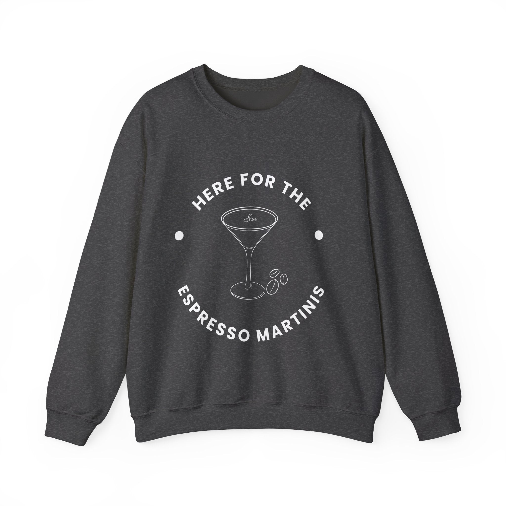 ‘Espresso Martinis’ White Print Graphic Crewneck