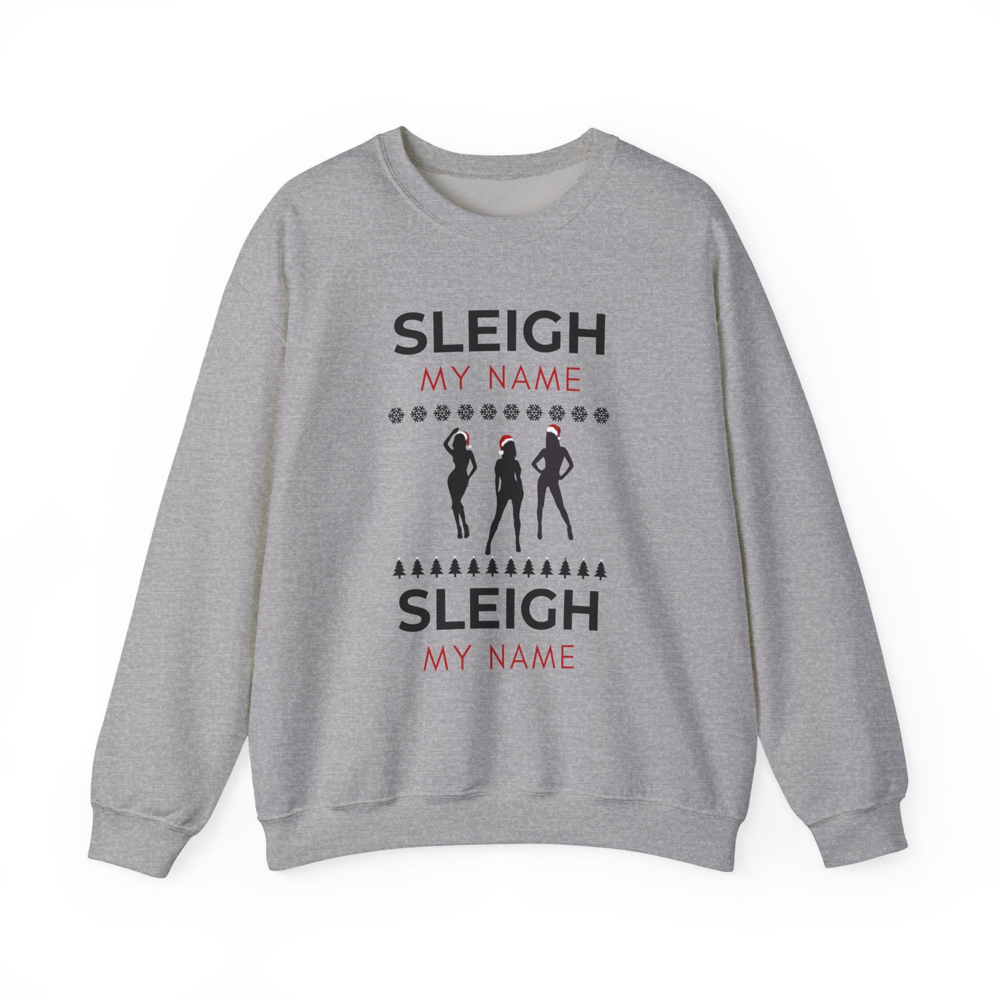 ‘Sleigh My Name’ Black Print Christmas Crewneck