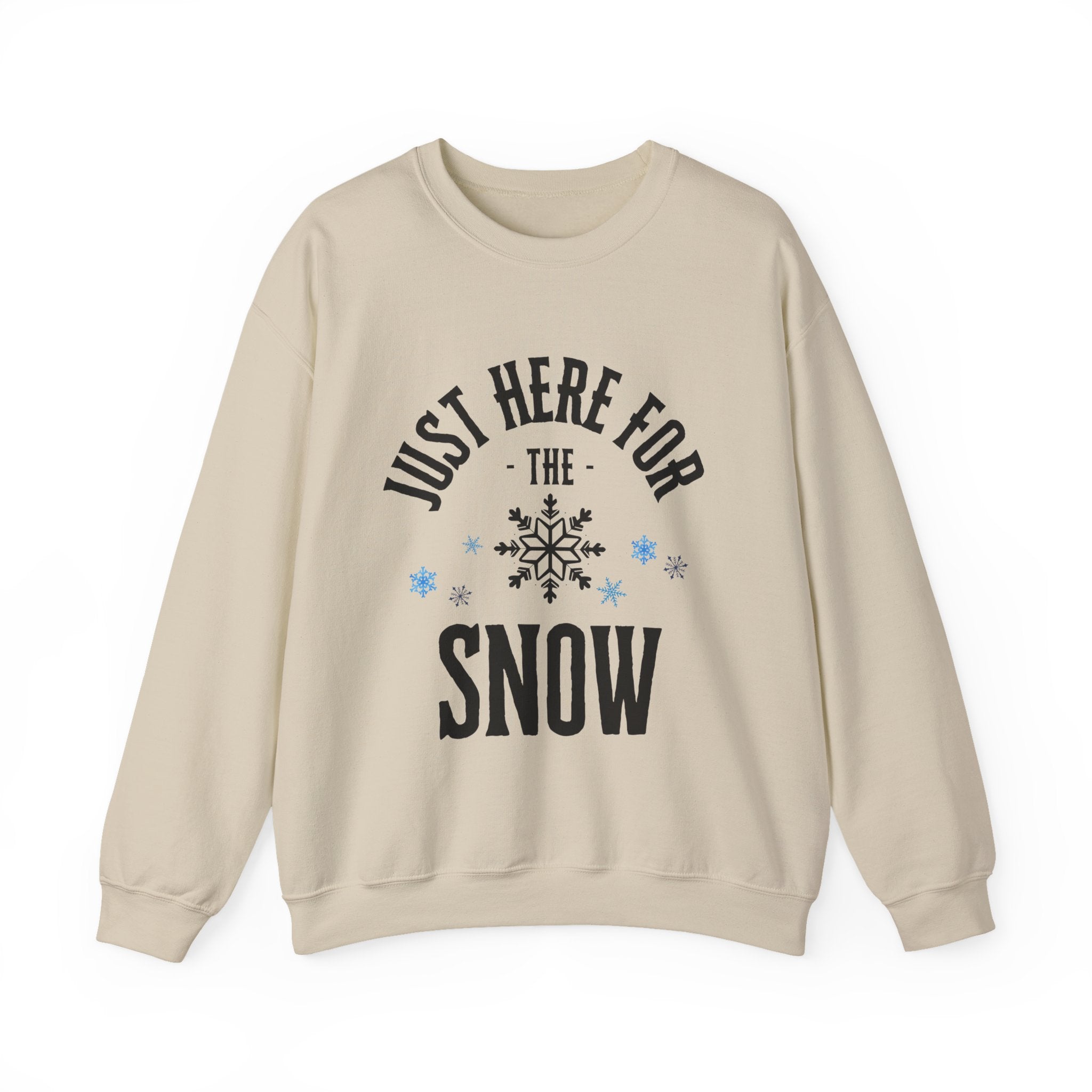 ‘Here For The Snow’ Black Print Crewneck