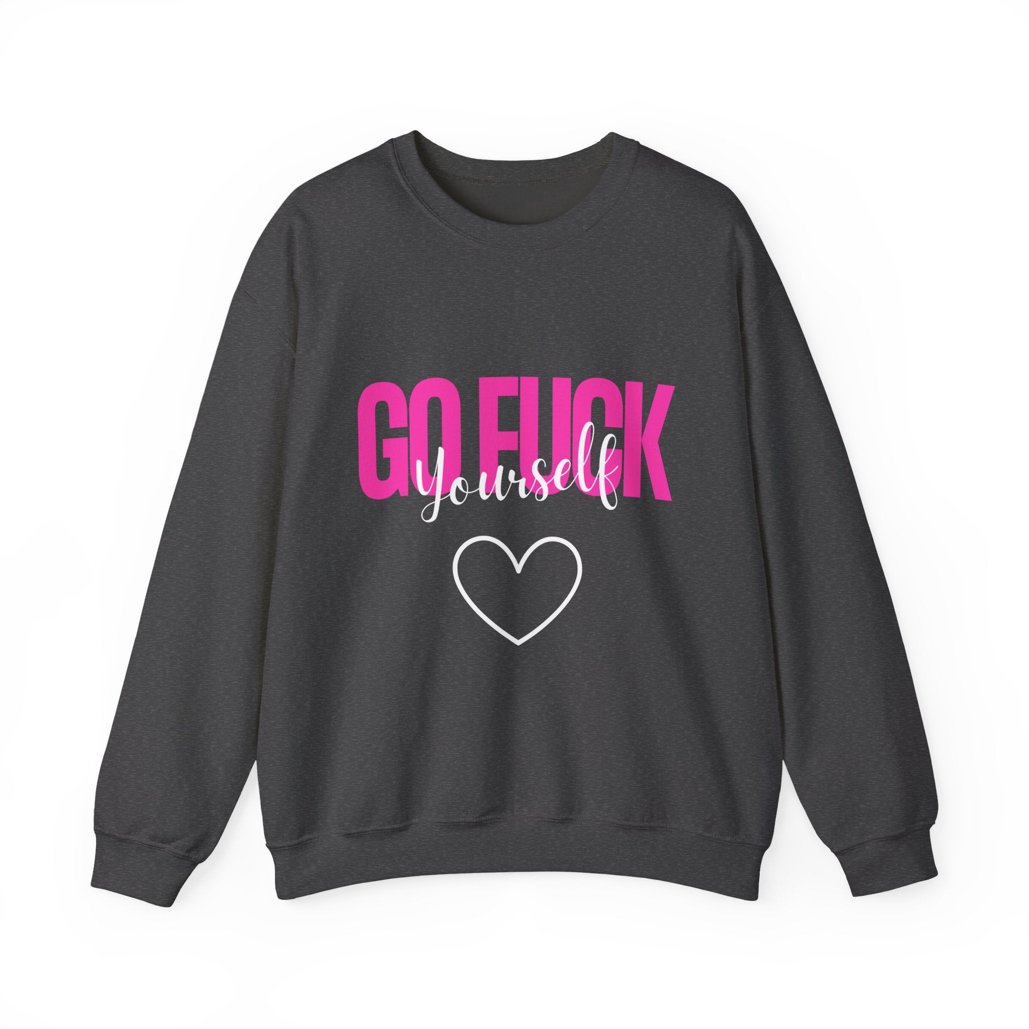 ‘Go F*** Yourself’ Pink/White Print Graphic Crewneck