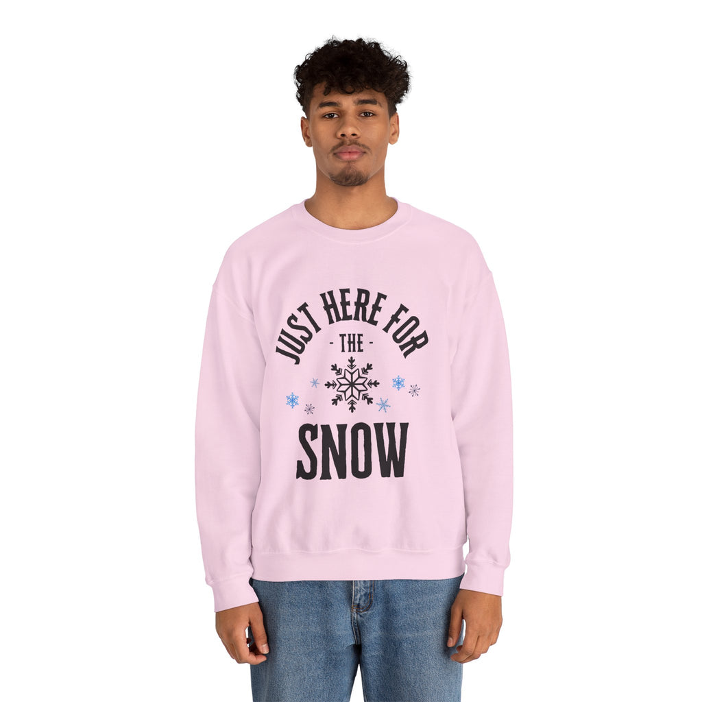 ‘Here For The Snow’ Black Print Crewneck