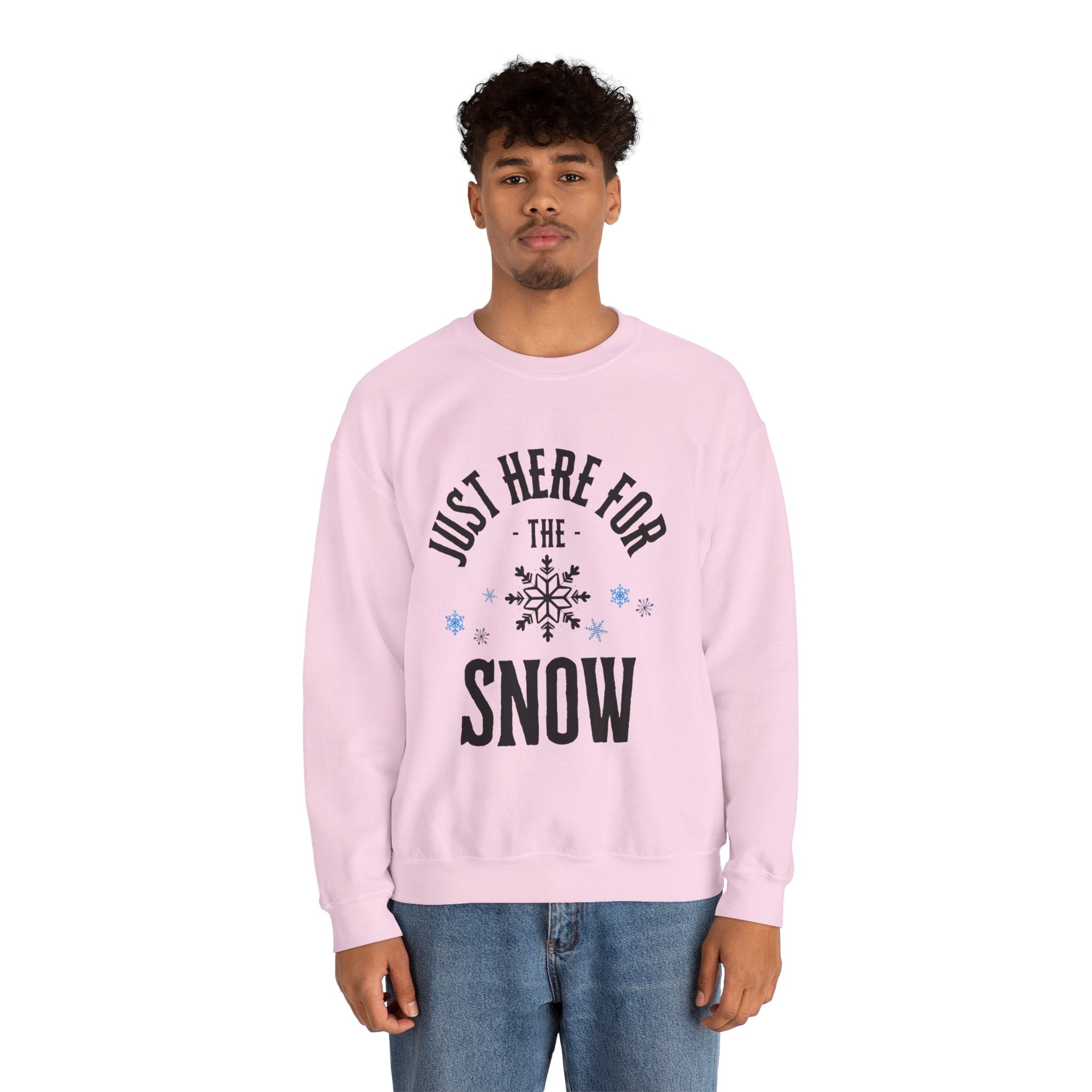 ‘Here For The Snow’ Black Print Crewneck