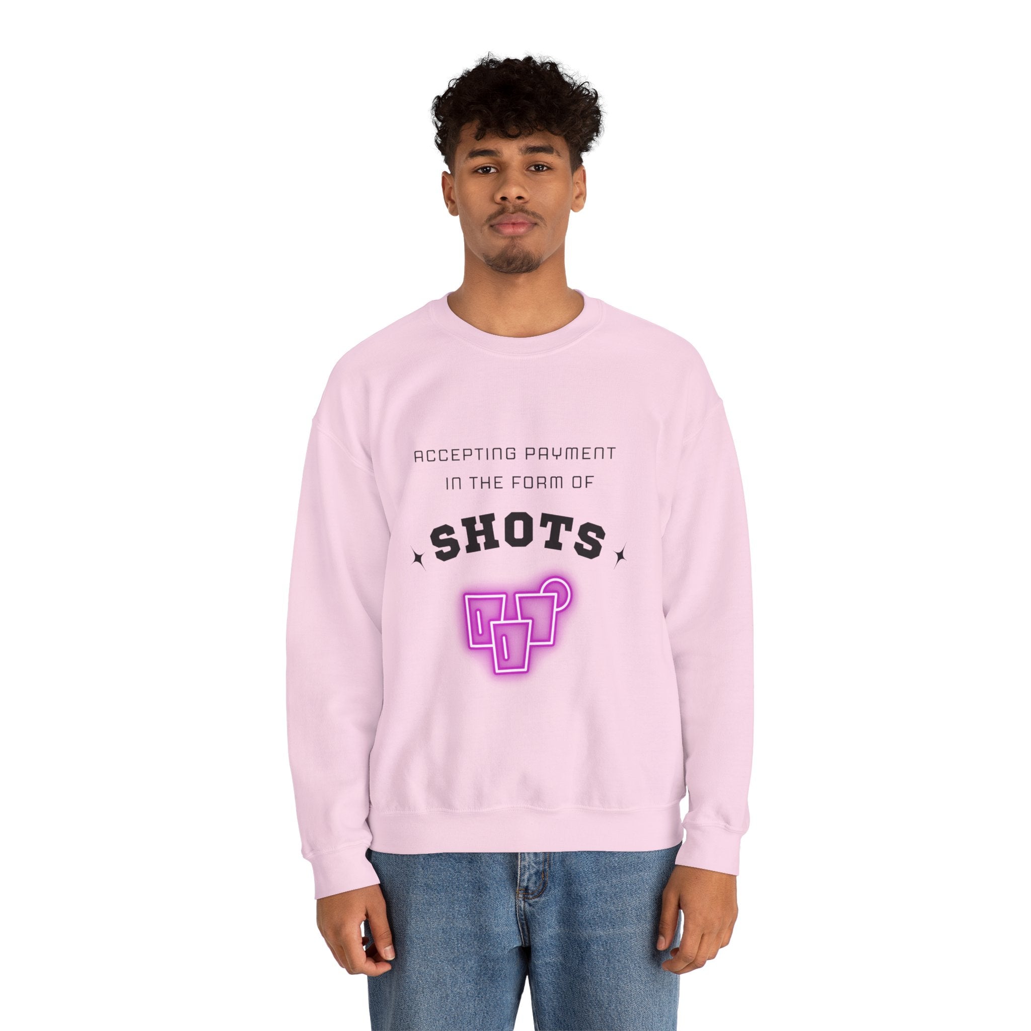 ‘Accepting $hots’ Black Print Crewneck