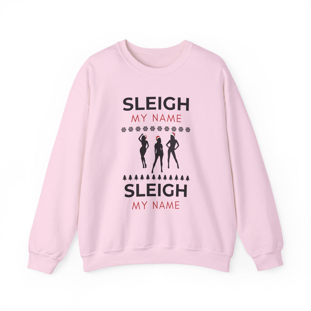 ‘Sleigh My Name’ Black Print Christmas Crewneck
