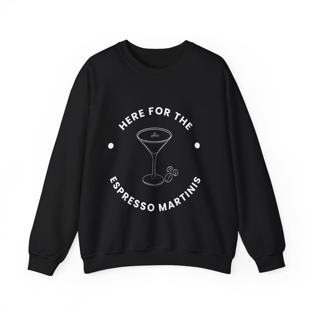 ‘Espresso Martinis’ White Print Graphic Crewneck