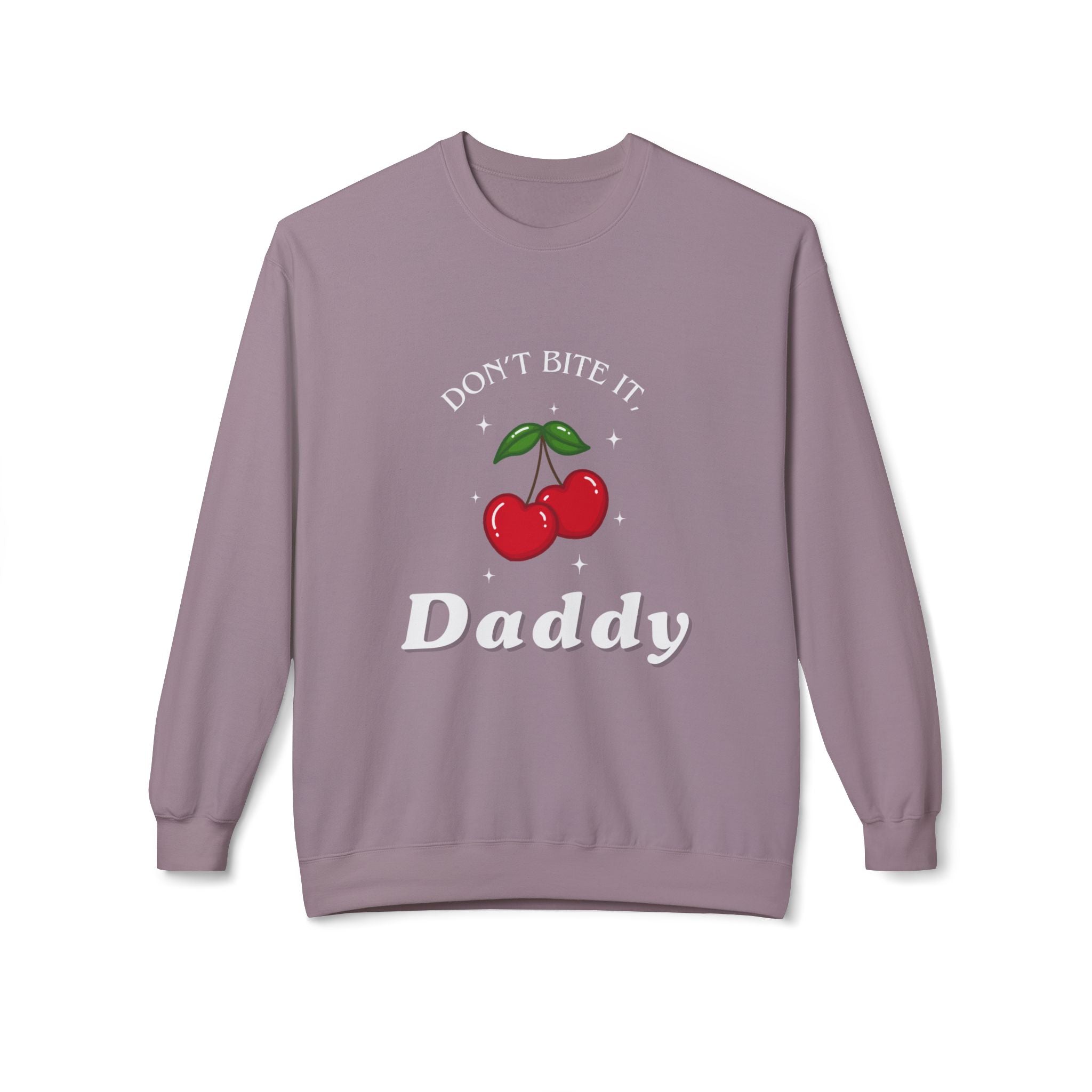 ‘Don't Bite It’ Cherry Black Print Crewneck