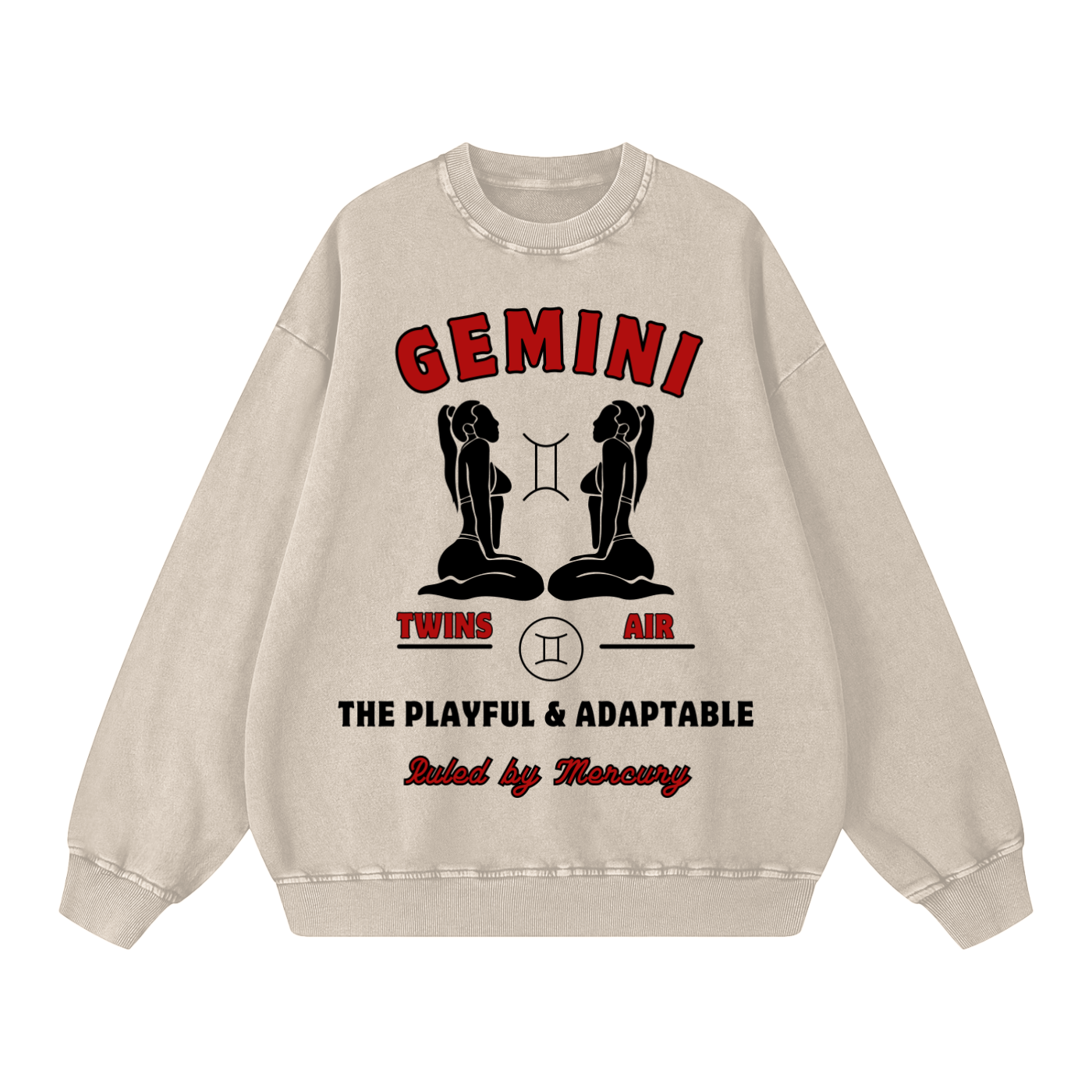 ‘Gemini’ Black Print CCC Zodiac Collection Crewneck